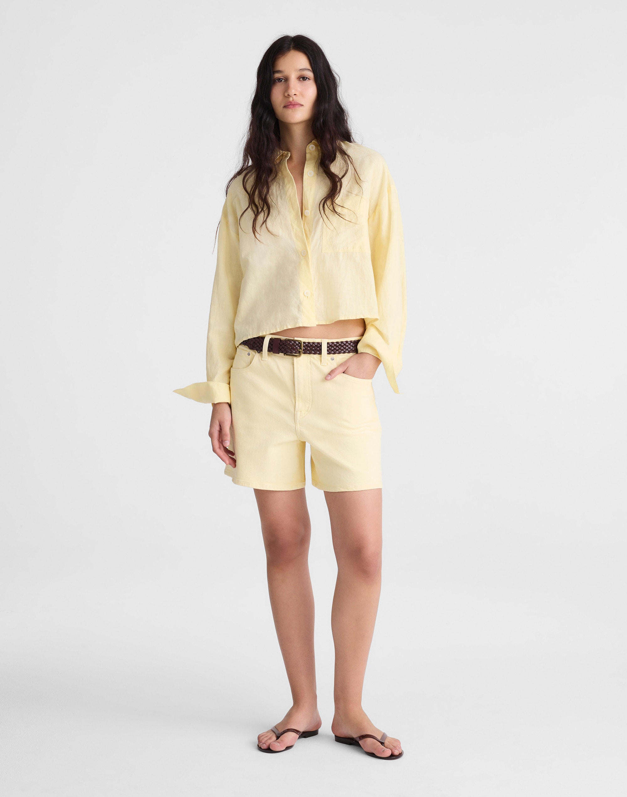 Straight-Hem Shirt in Linen