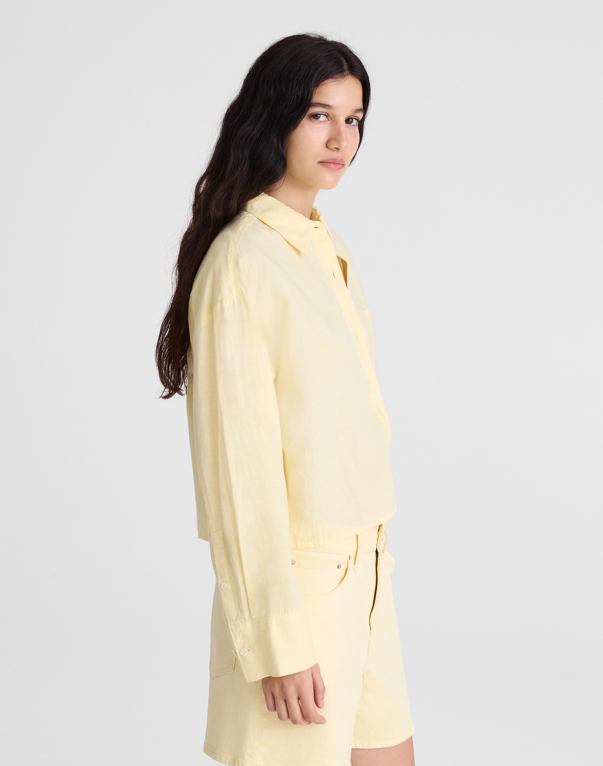 Straight-Hem Shirt in Linen