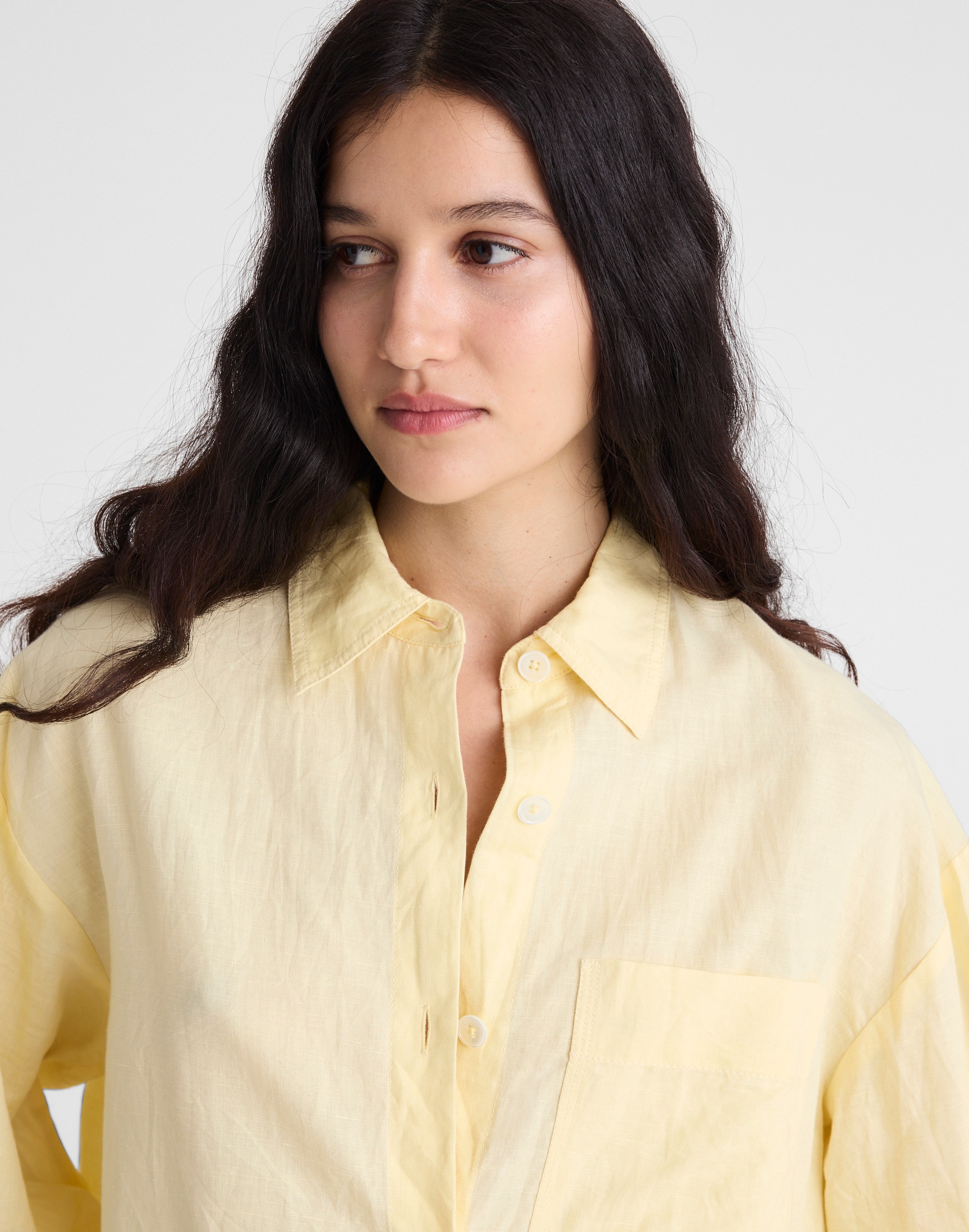 Straight-Hem Shirt in Linen