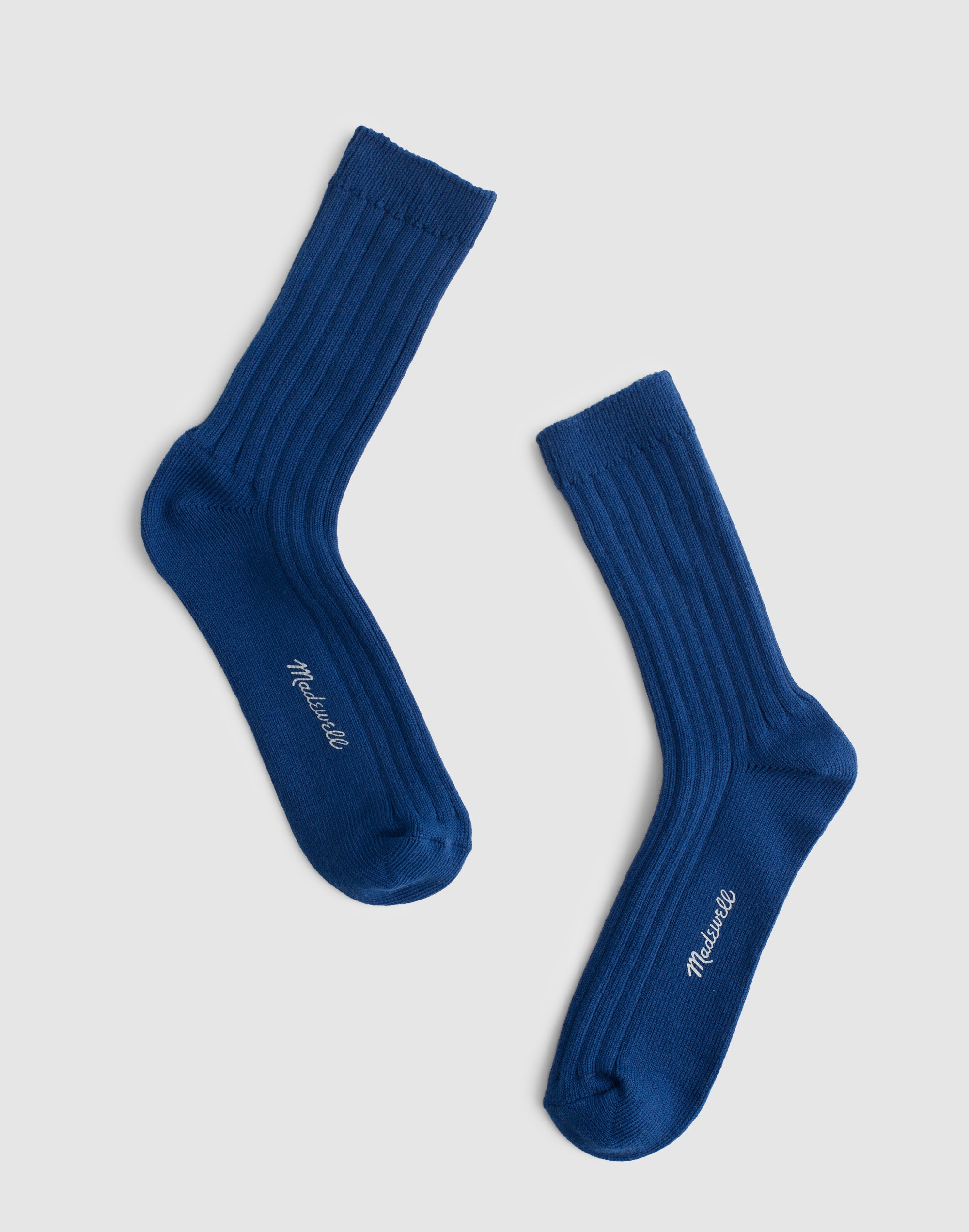 Ribbed Crew Socks in Cotton