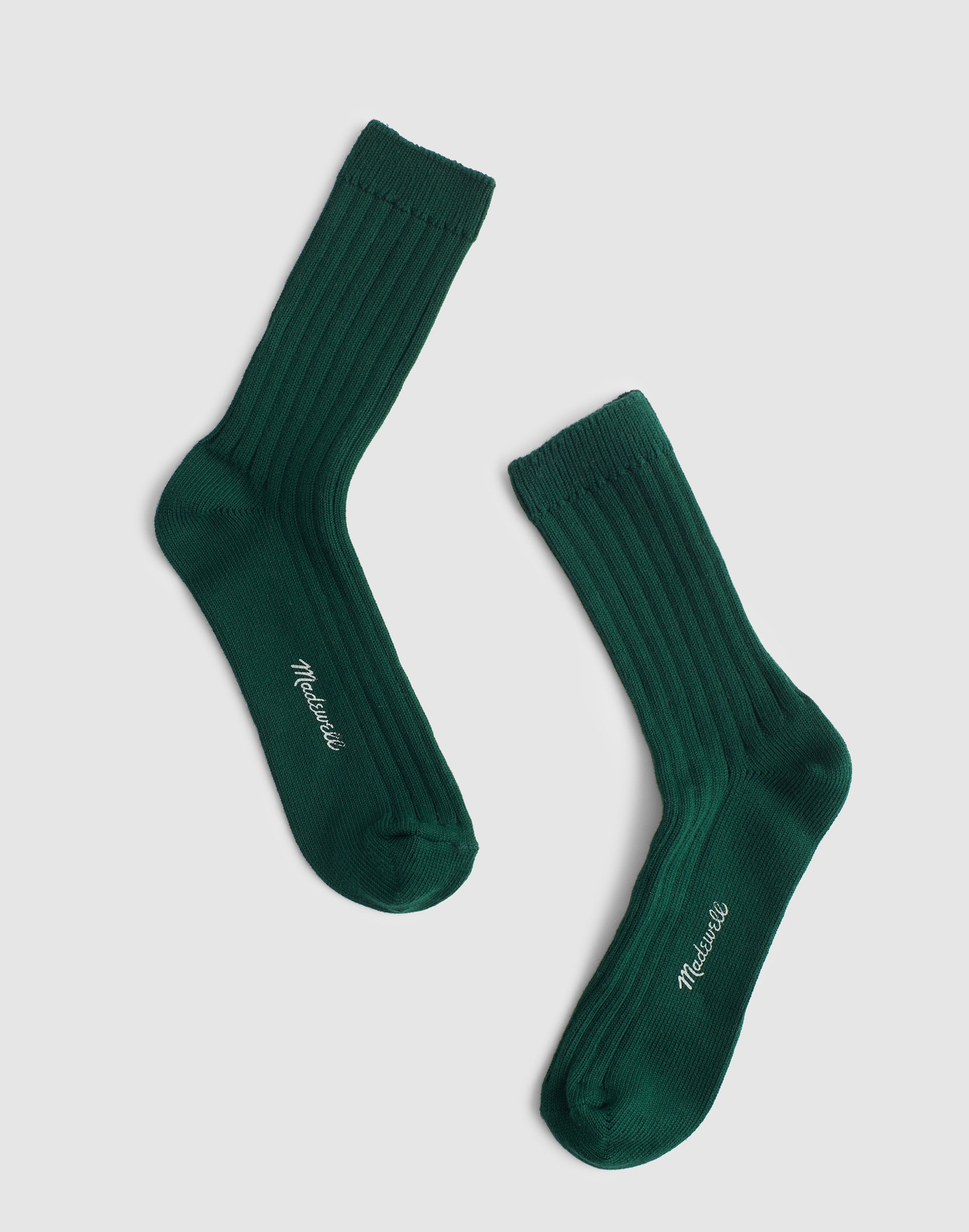 Ribbed Crew Socks in Cotton