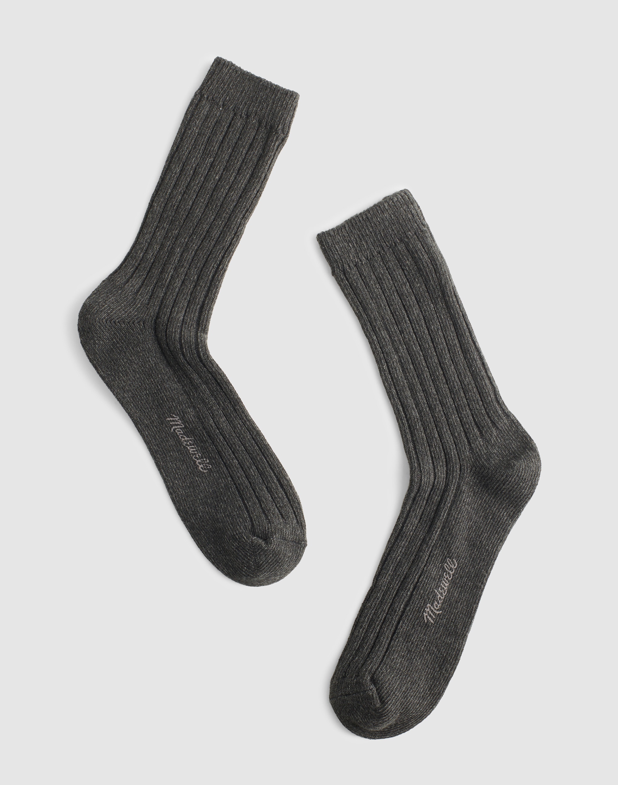 Ribbed Crew Socks in Cotton