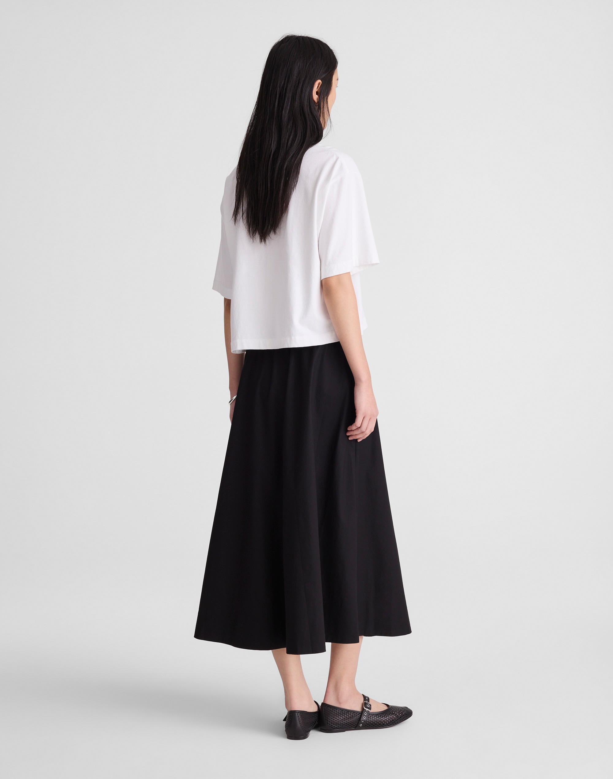 A-Line Midi Skirt in Poplin