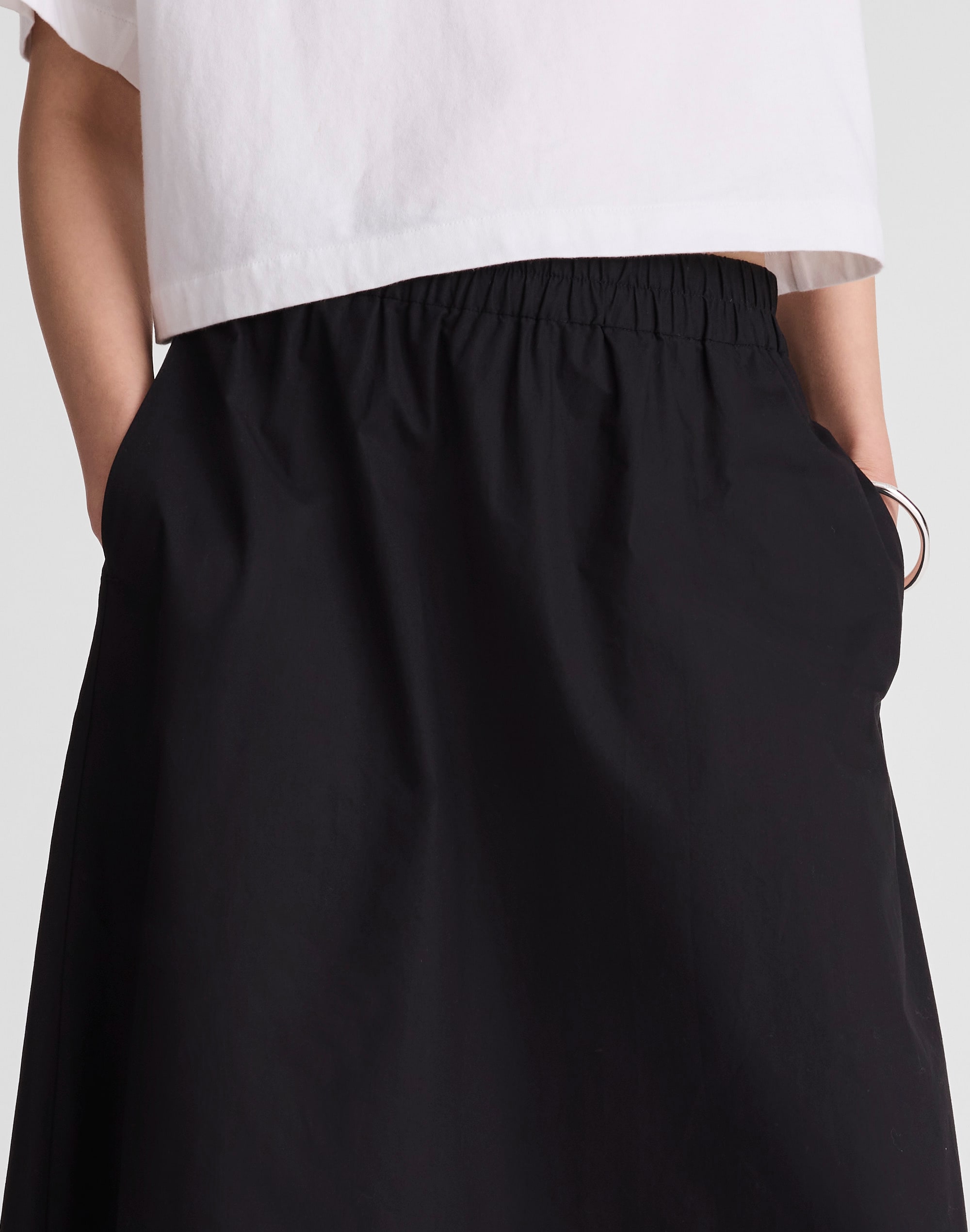 A-Line Midi Skirt in Poplin