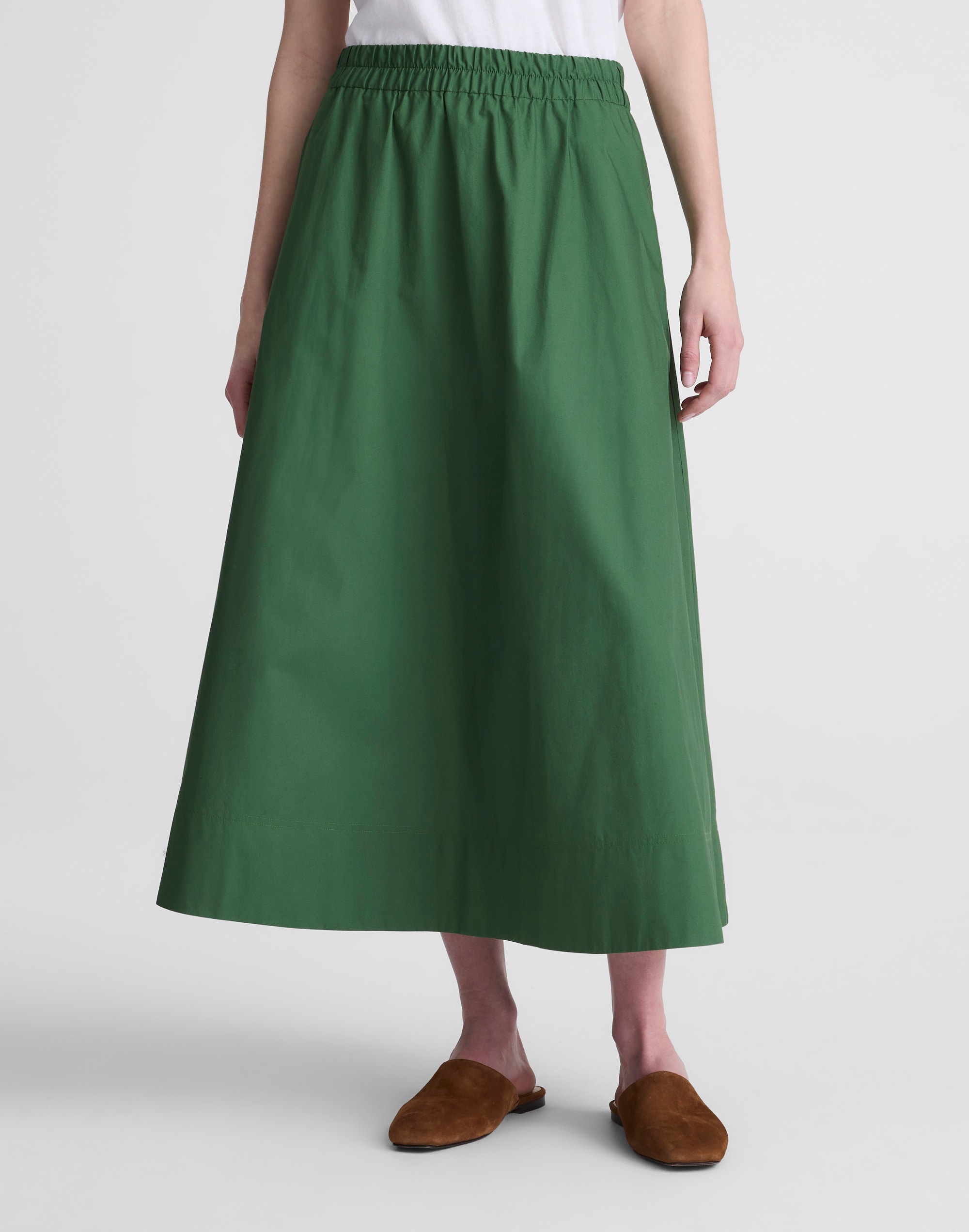A-Line Midi Skirt in Poplin