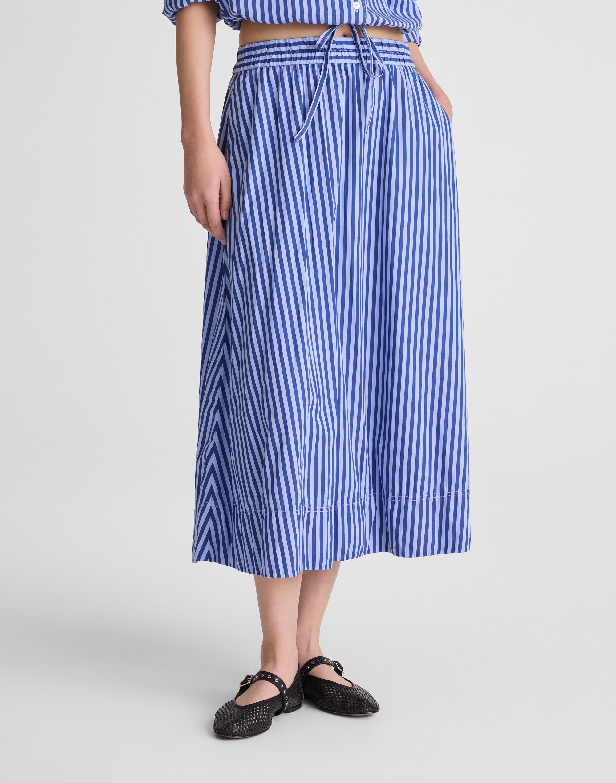 A-Line Midi Skirt in Poplin