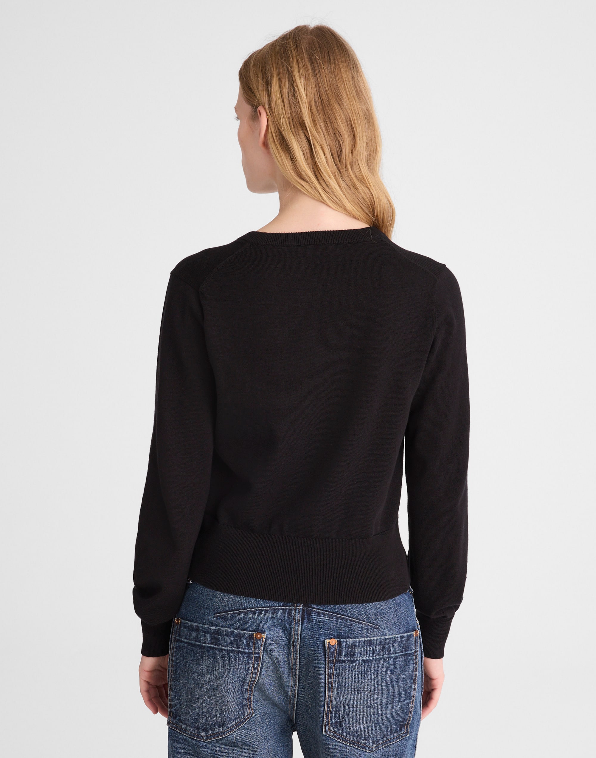 Button-Front Cardigan in 100% Cotton