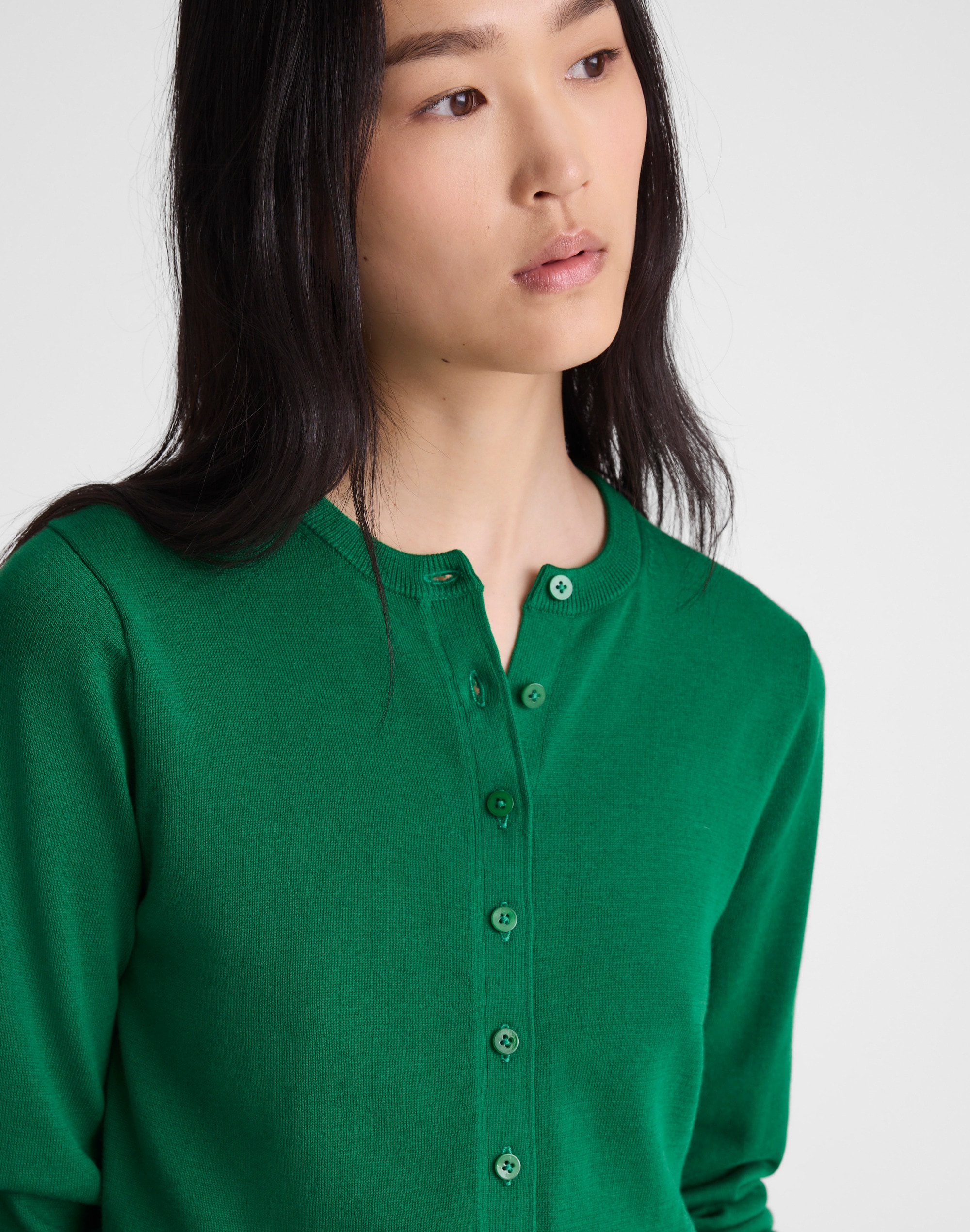 Button-Front Cardigan in 100% Cotton