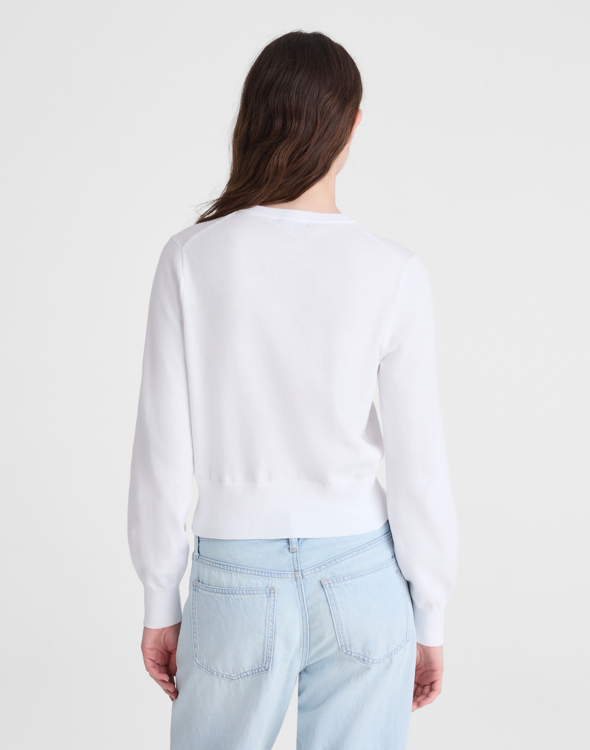 Button-Front Cardigan in 100% Cotton