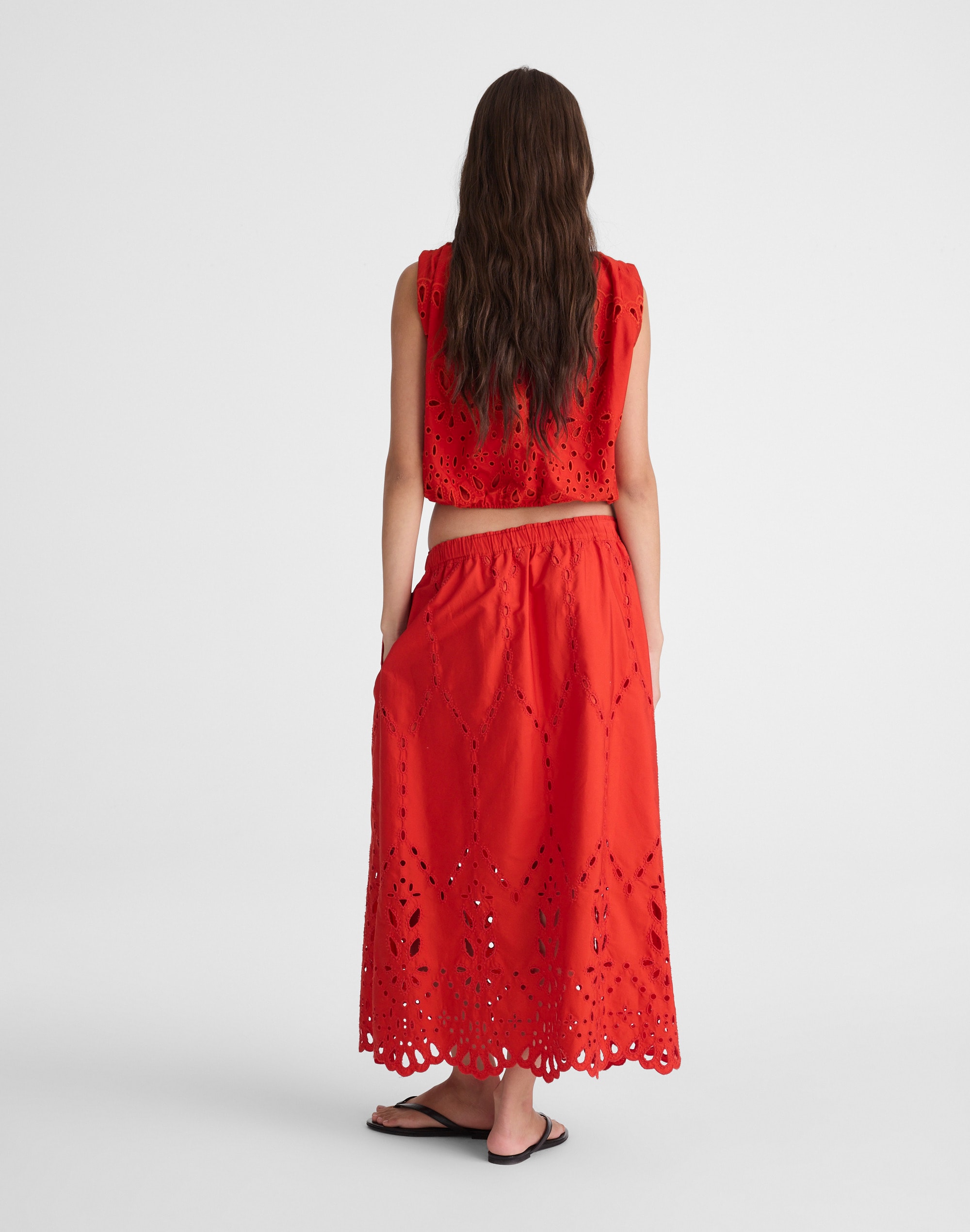 Embroidered Midi Skirt