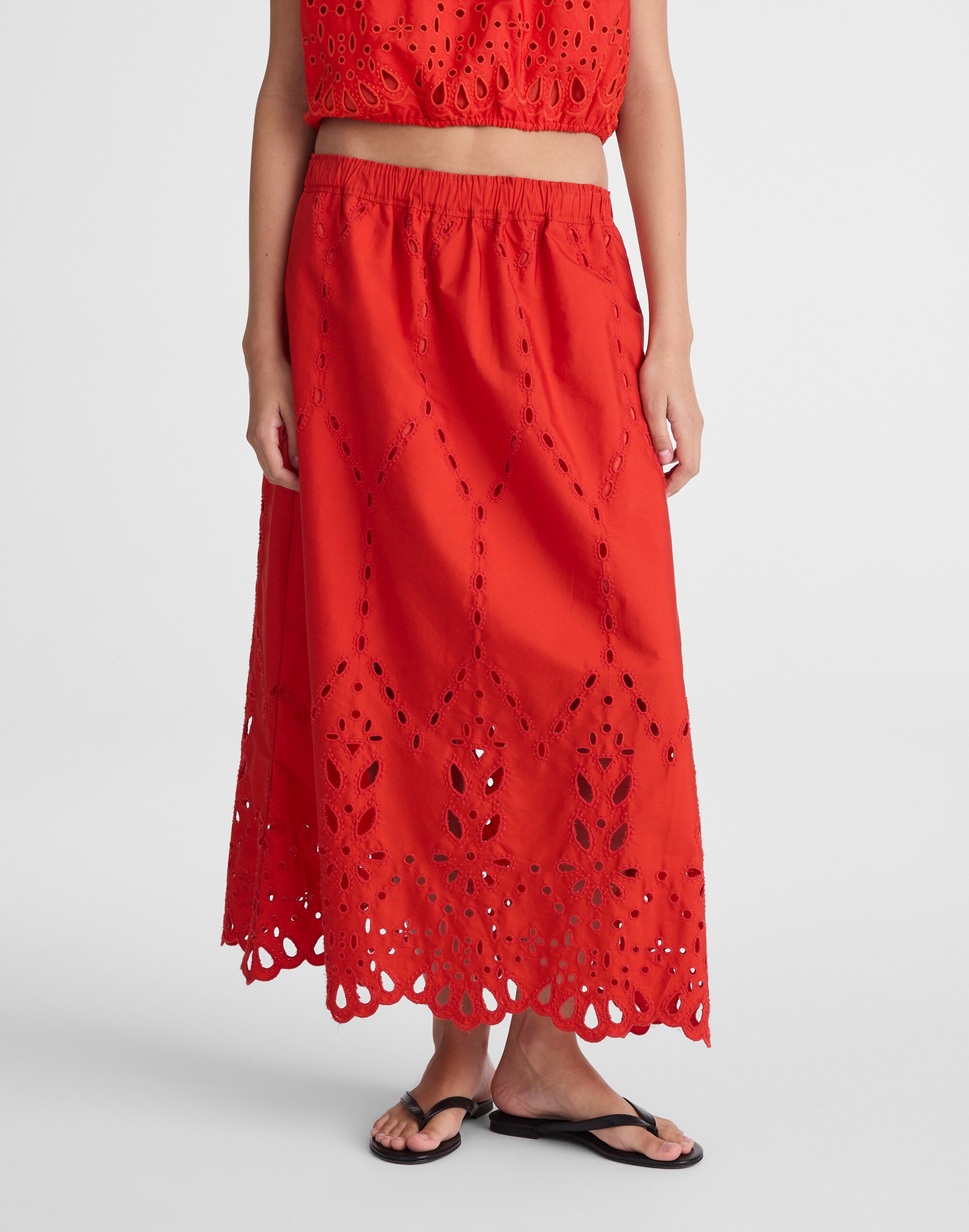 Embroidered Midi Skirt