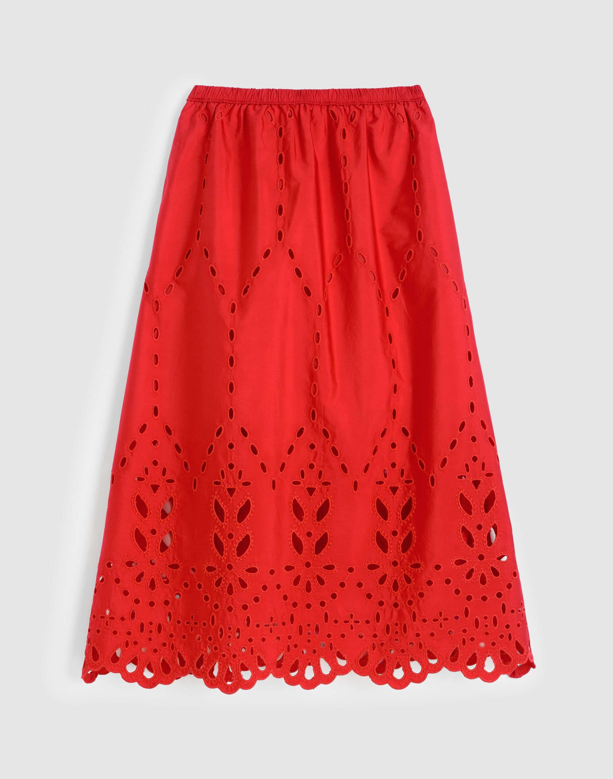 Embroidered Midi Skirt