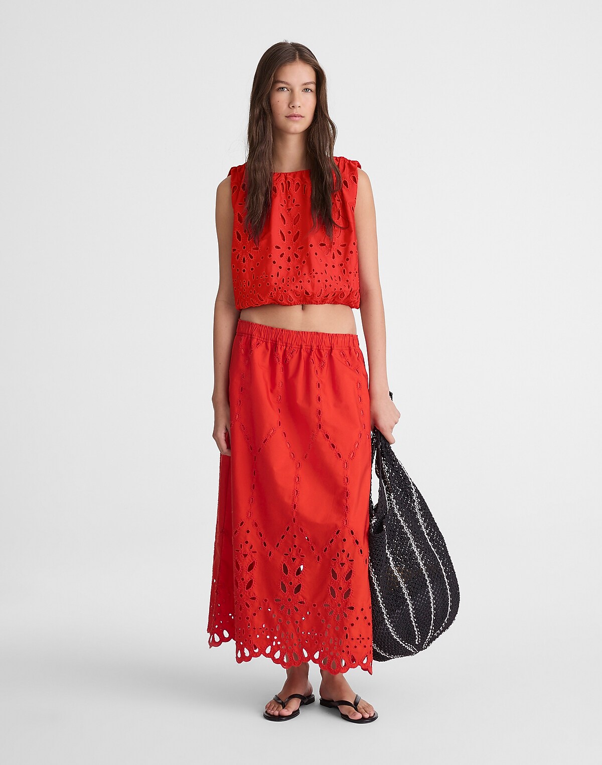 Embroidered Midi Skirt