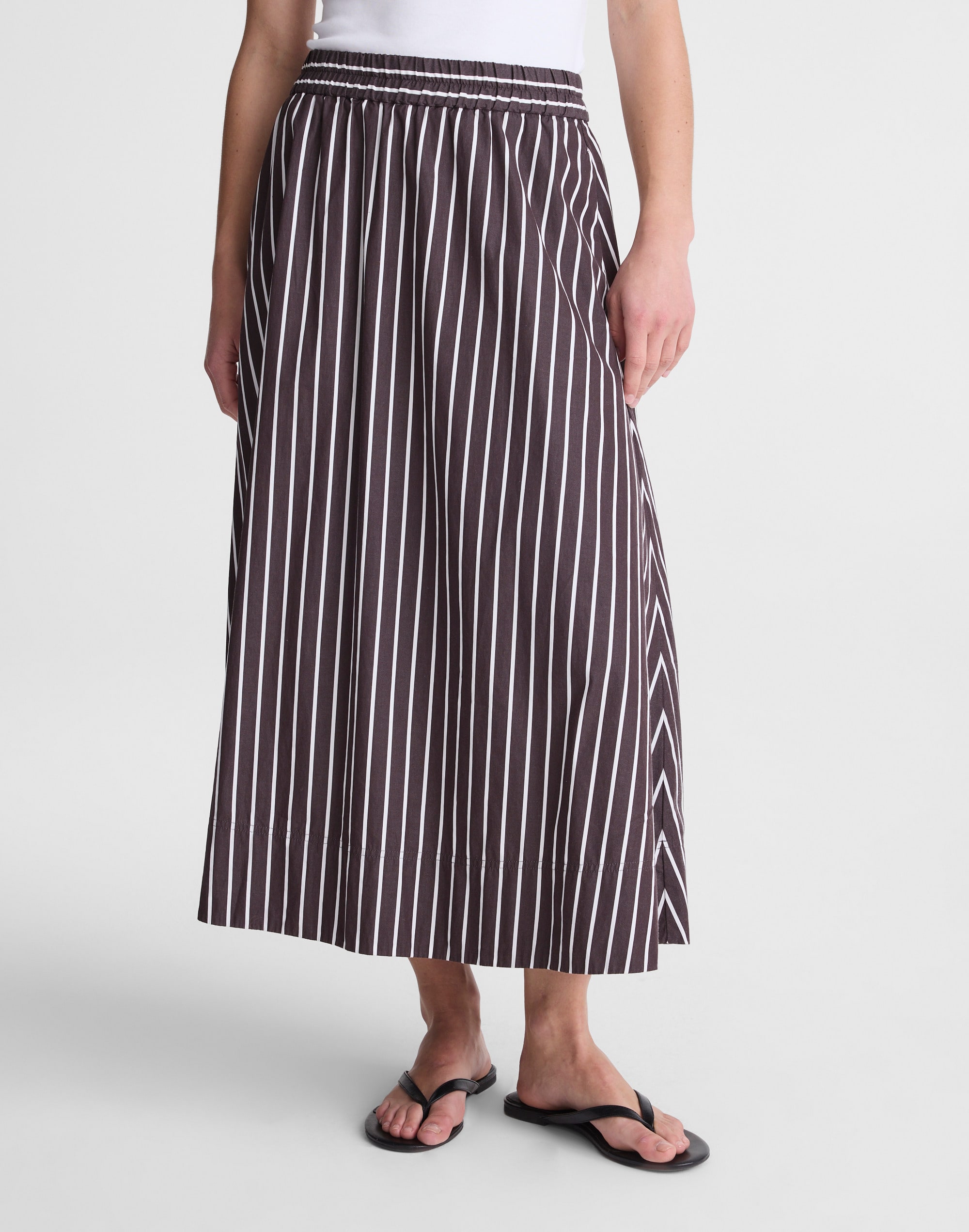 A-Line Midi Skirt in Poplin