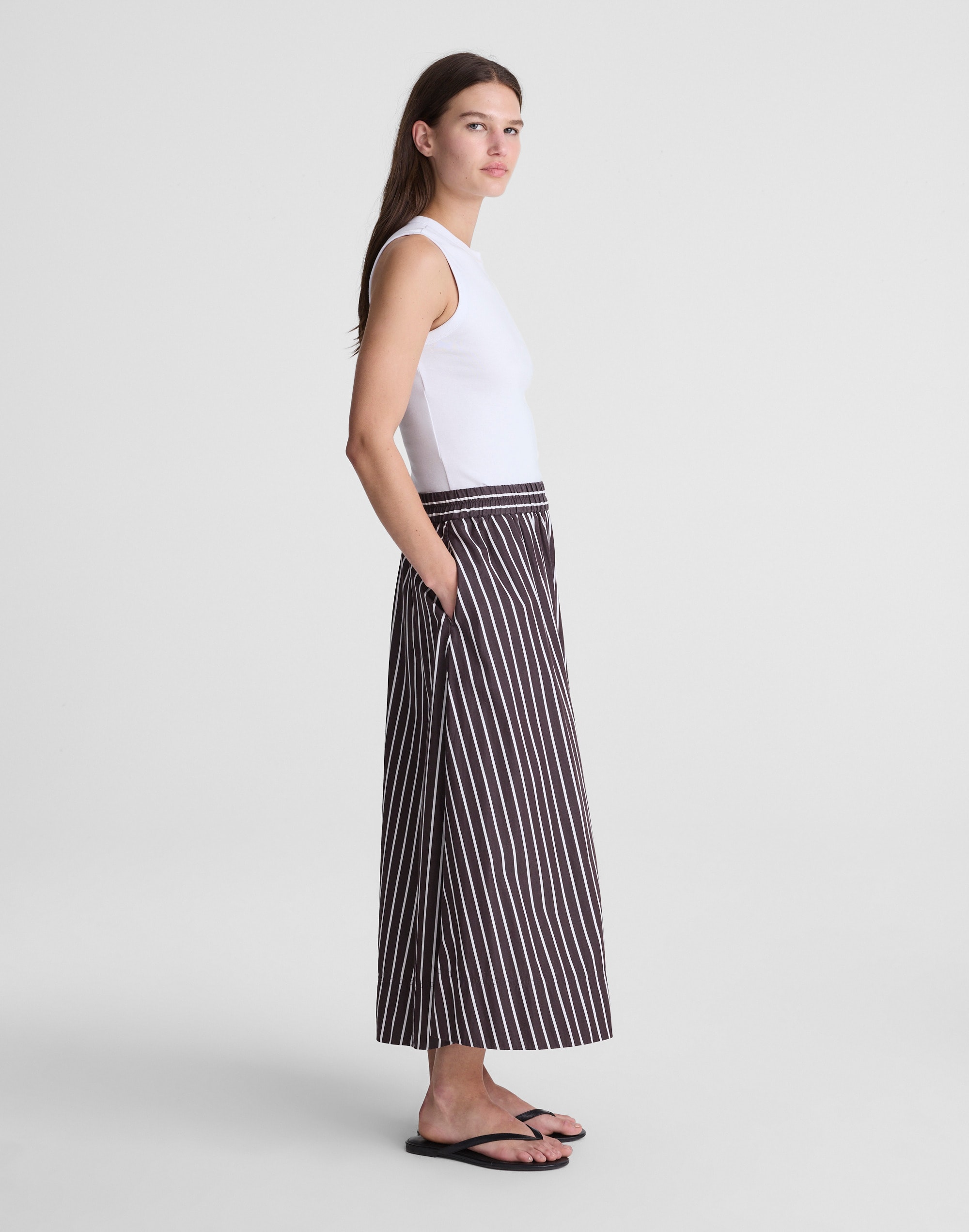 A-Line Midi Skirt in Poplin