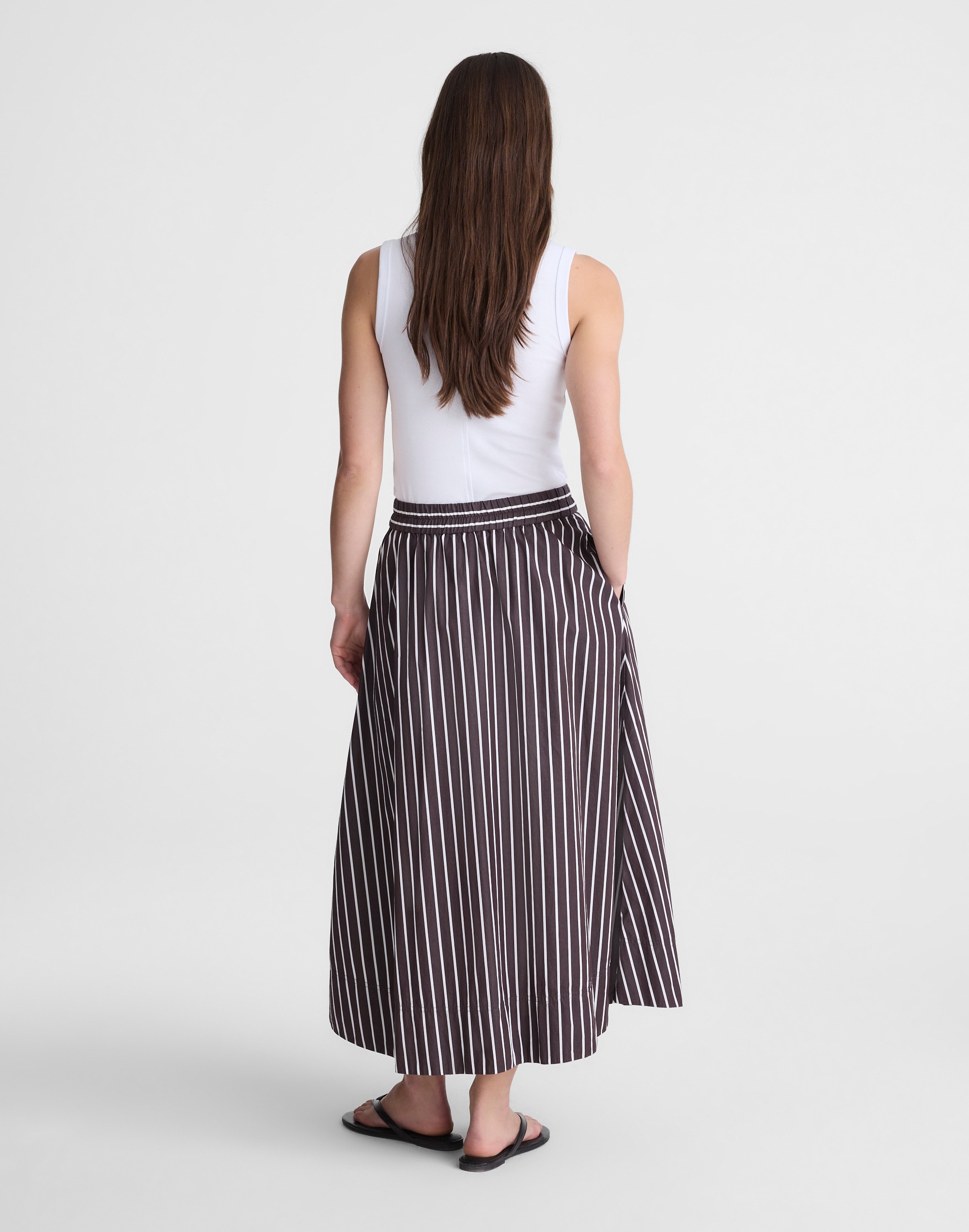 A-Line Midi Skirt in Poplin