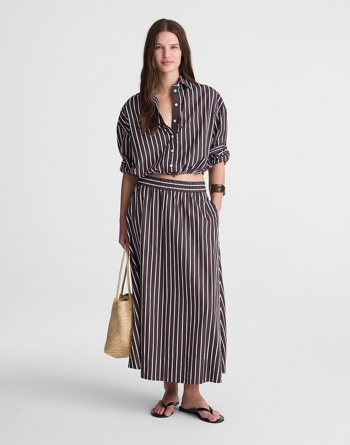A-Line Midi Skirt in Poplin