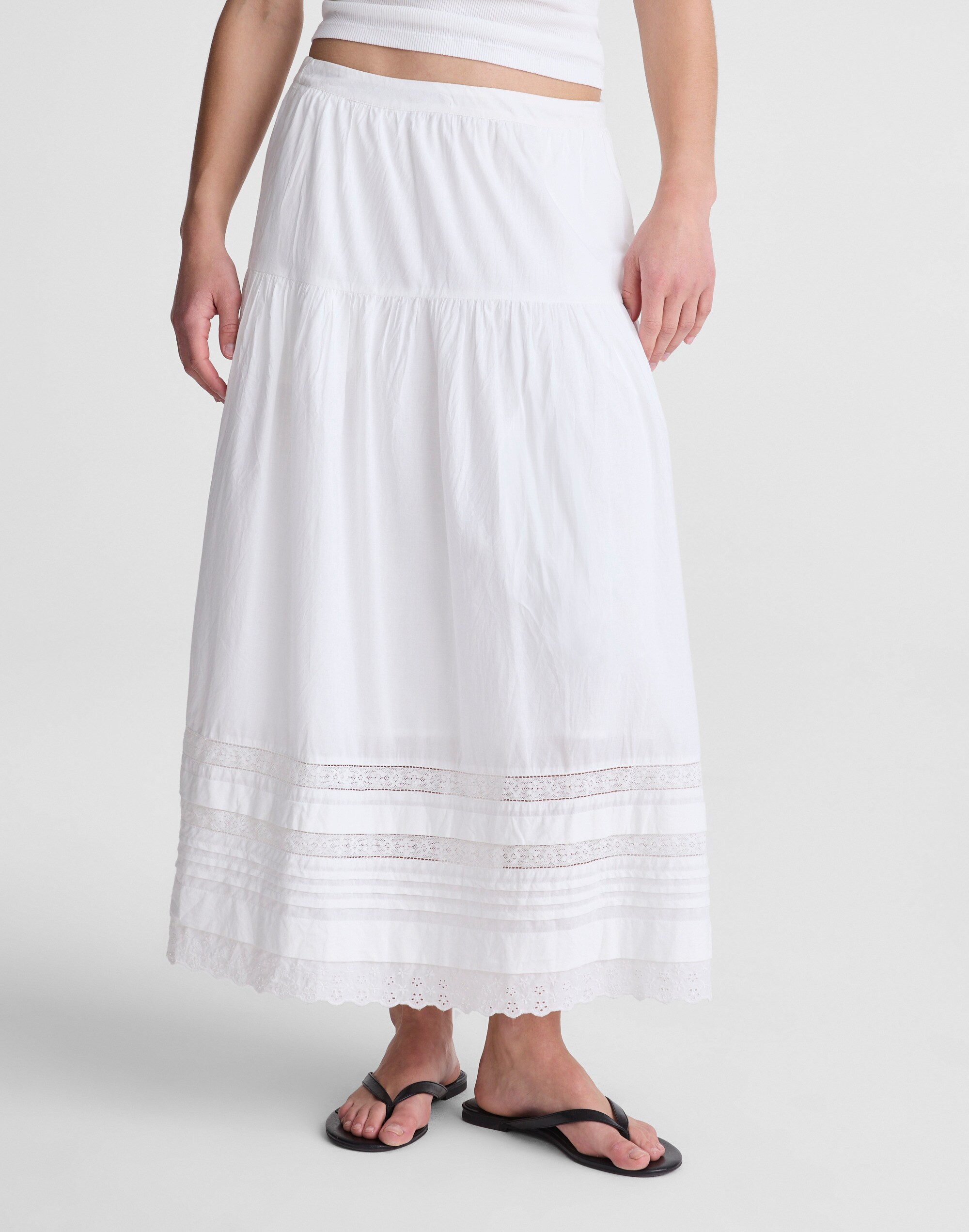 Pintucked Midi Skirt