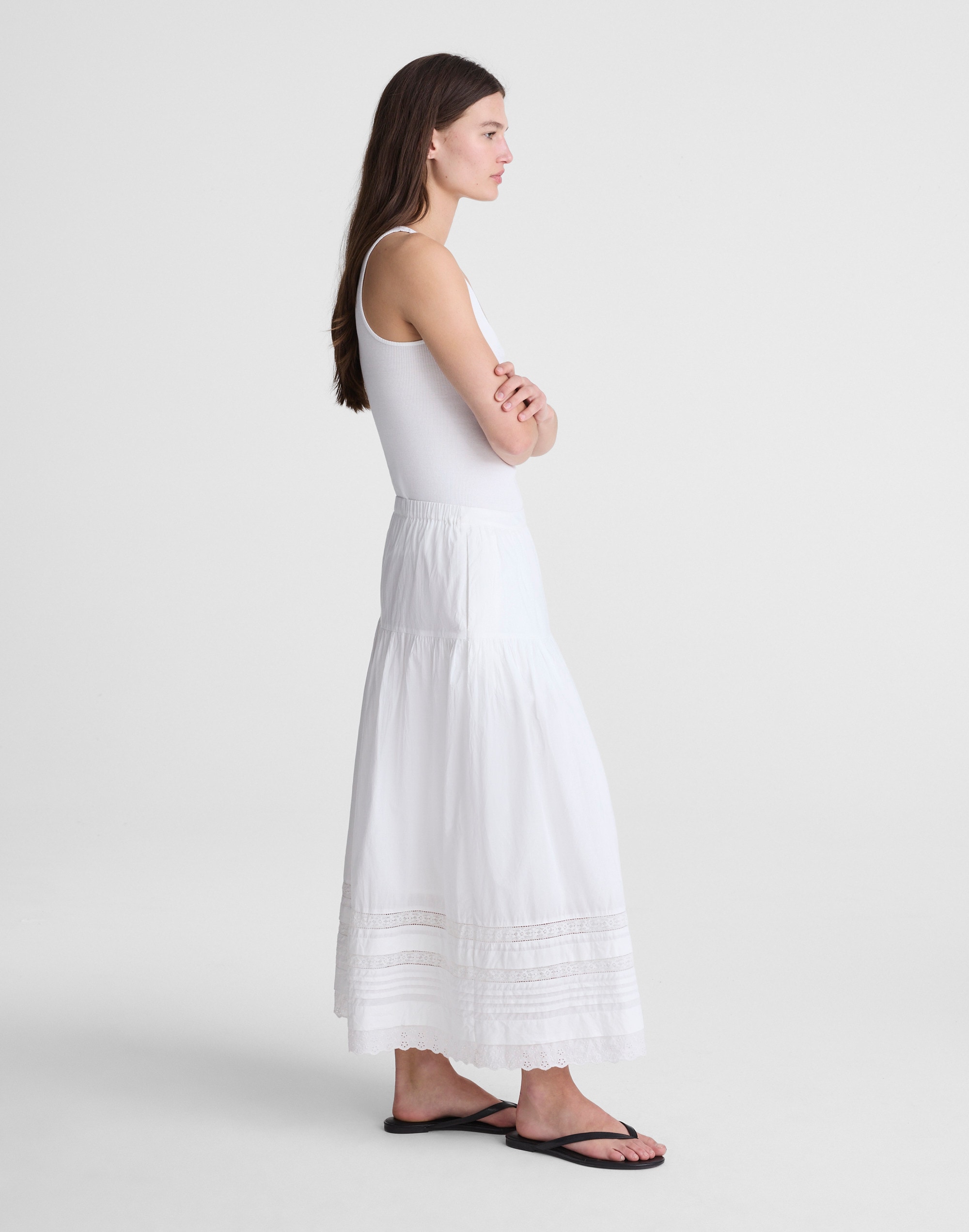 Pintucked Midi Skirt