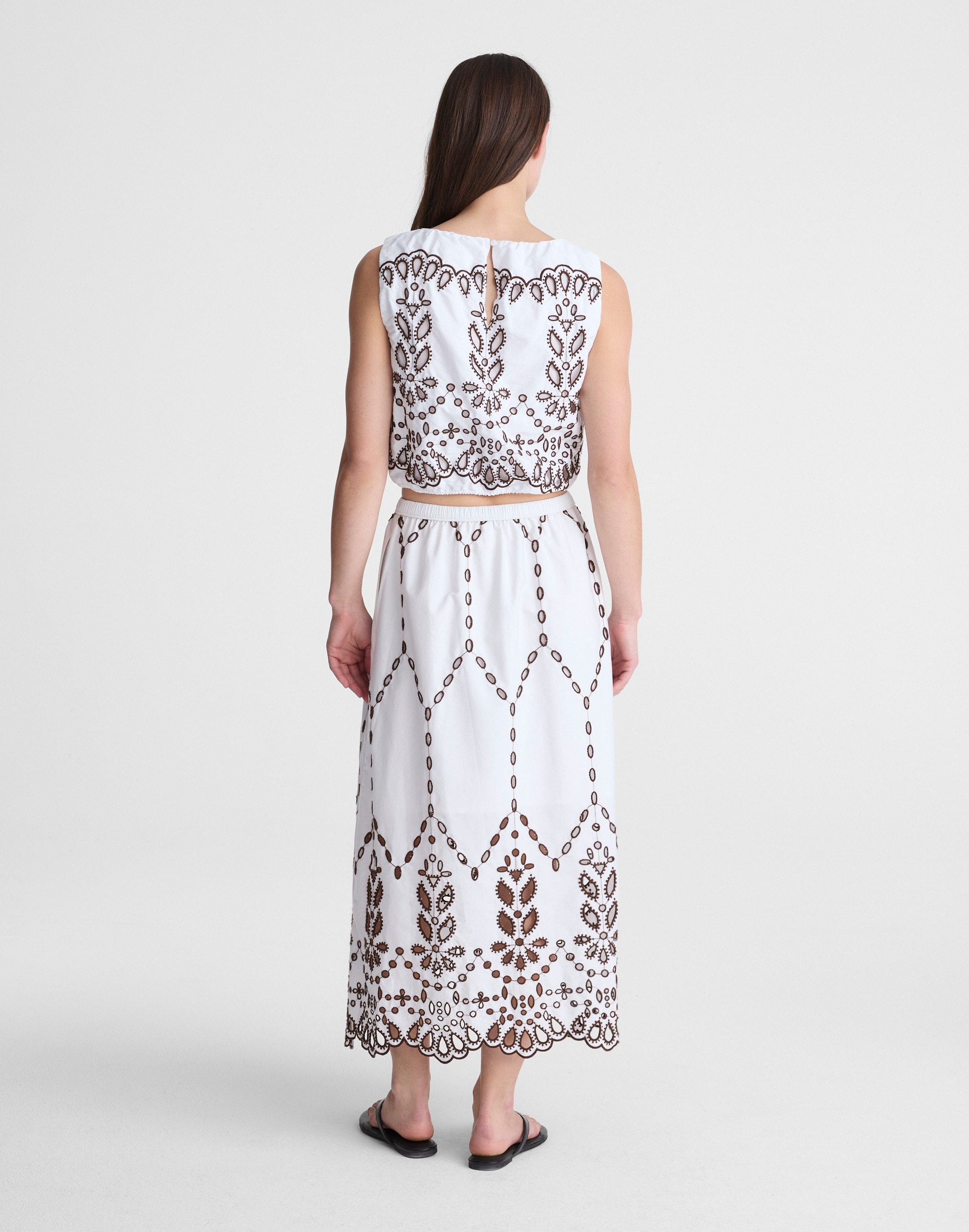 Embroidered Midi Skirt