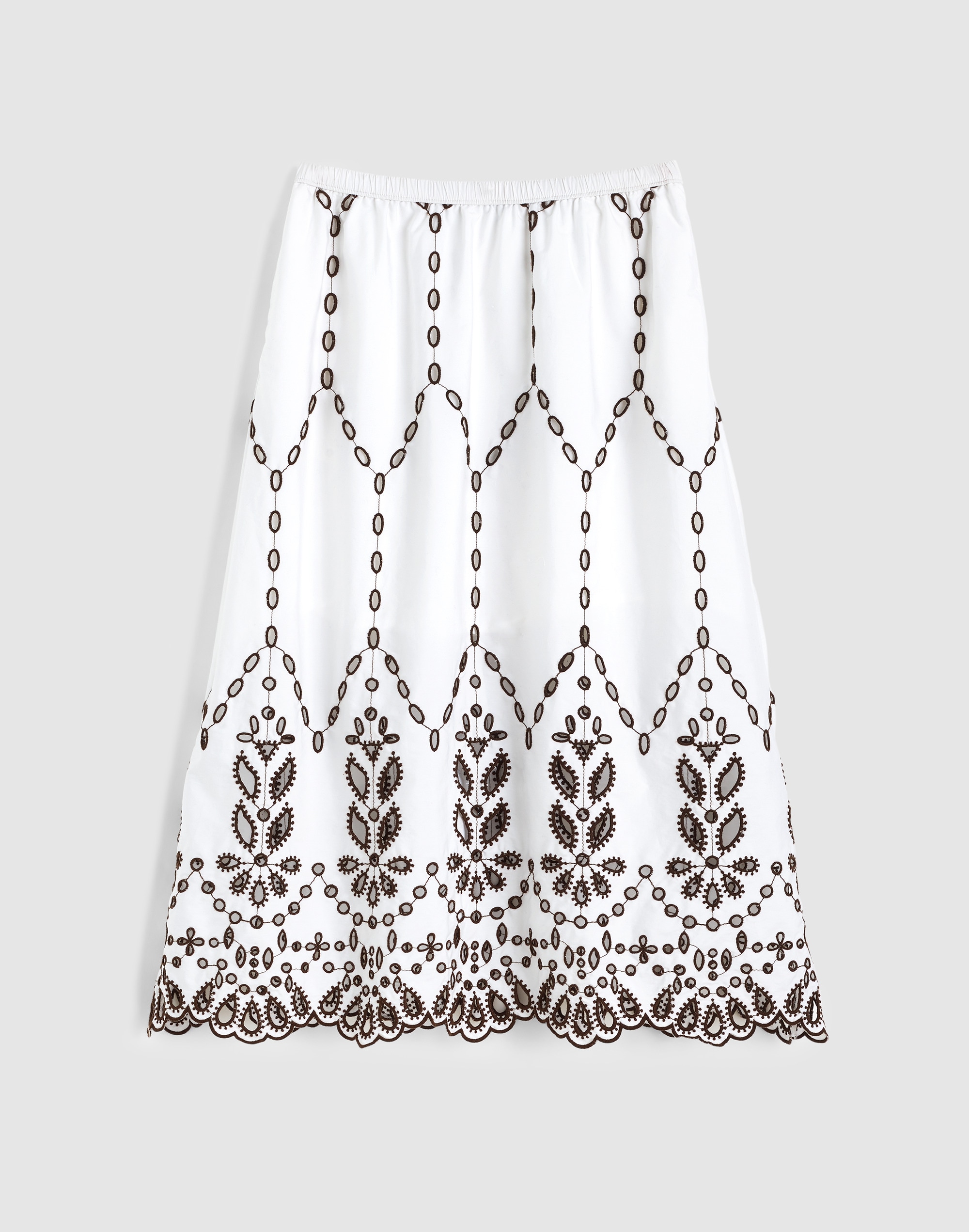 Embroidered Midi Skirt