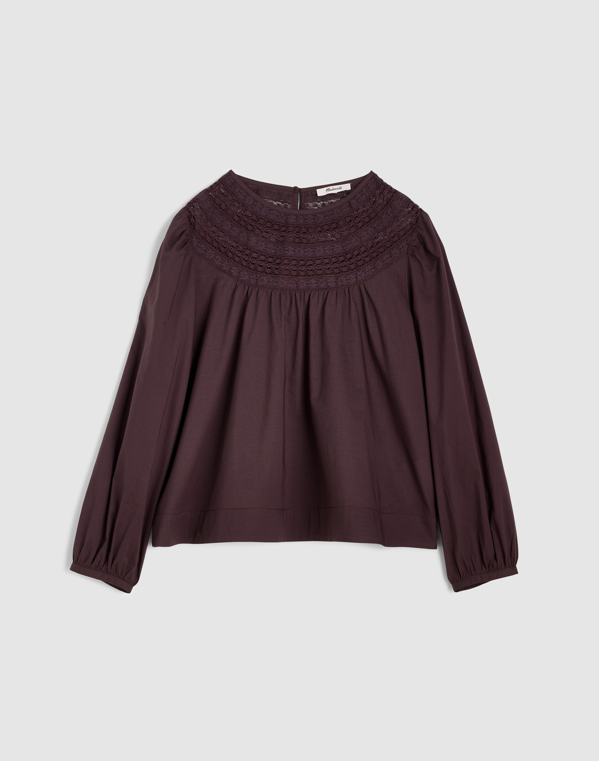 Lace-Insert High-Neck Top