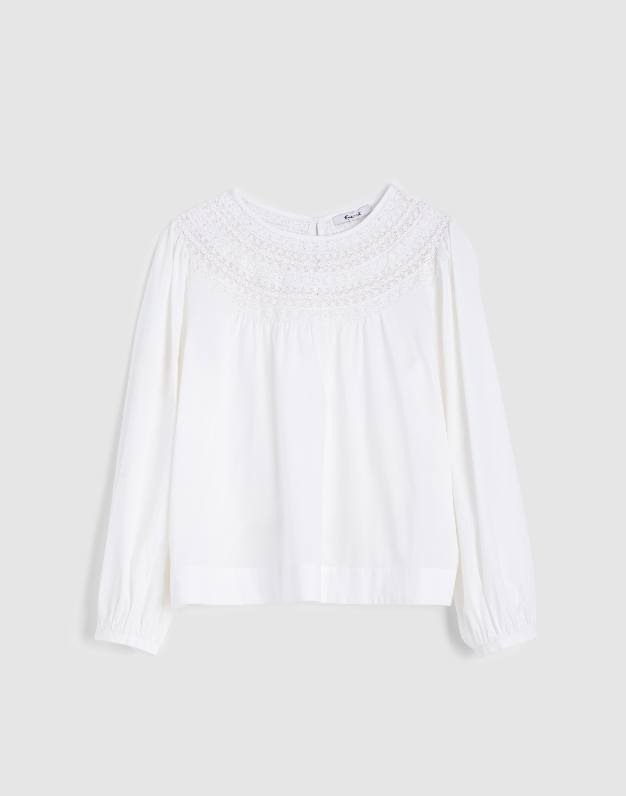 Lace-Insert High-Neck Top