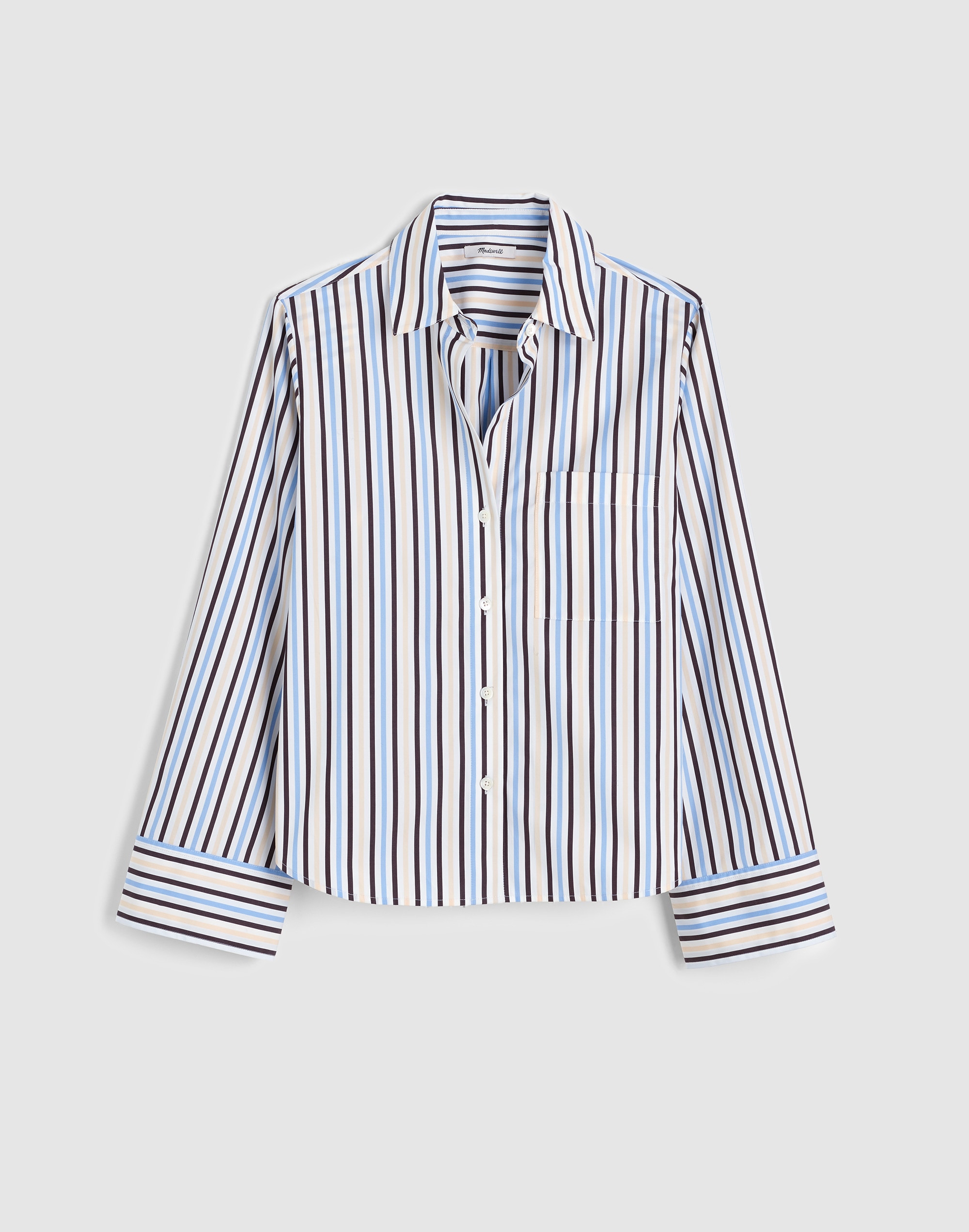 The Signature Y-Neck Shirt in Poplin