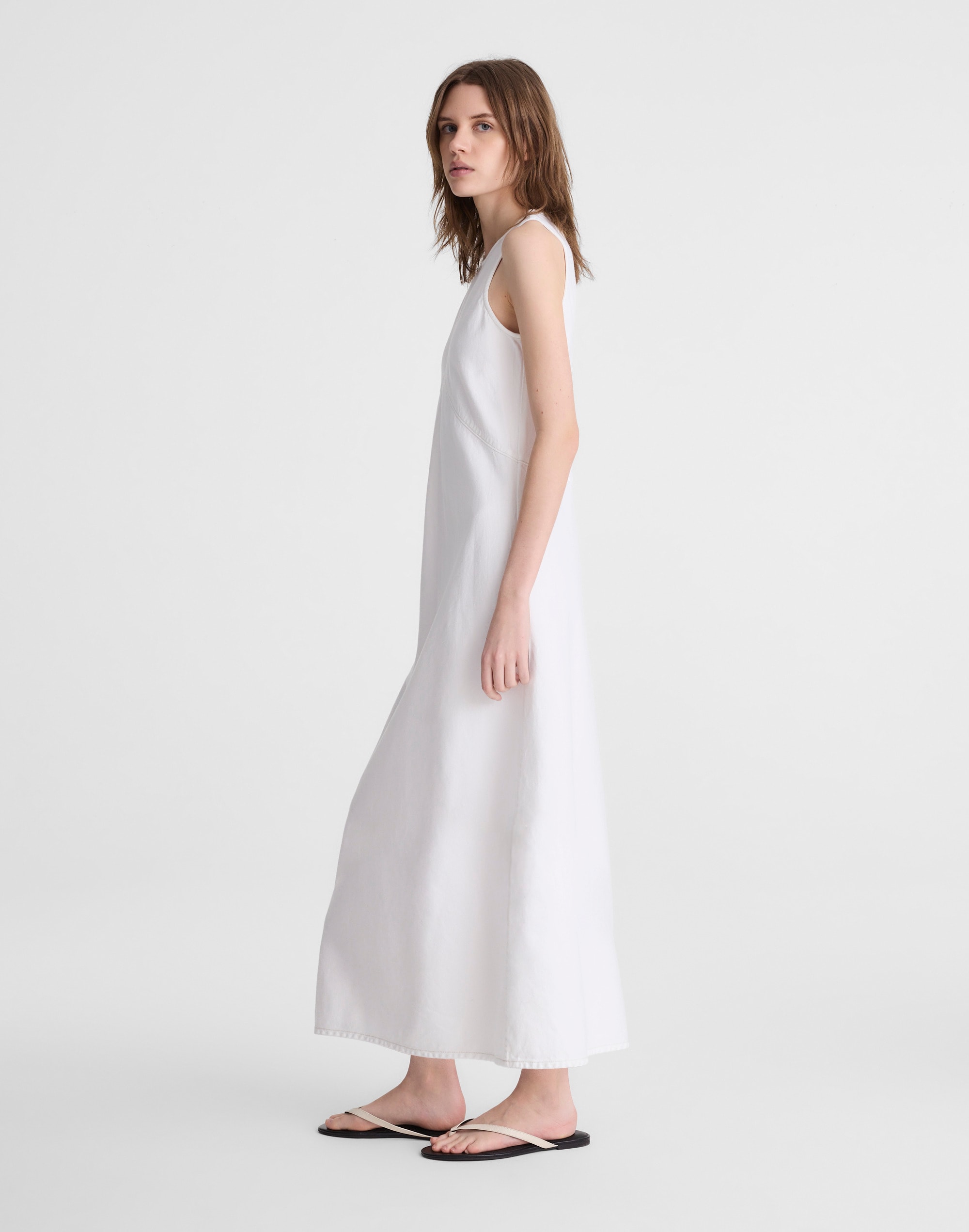 Denim Seamed Maxi Dress