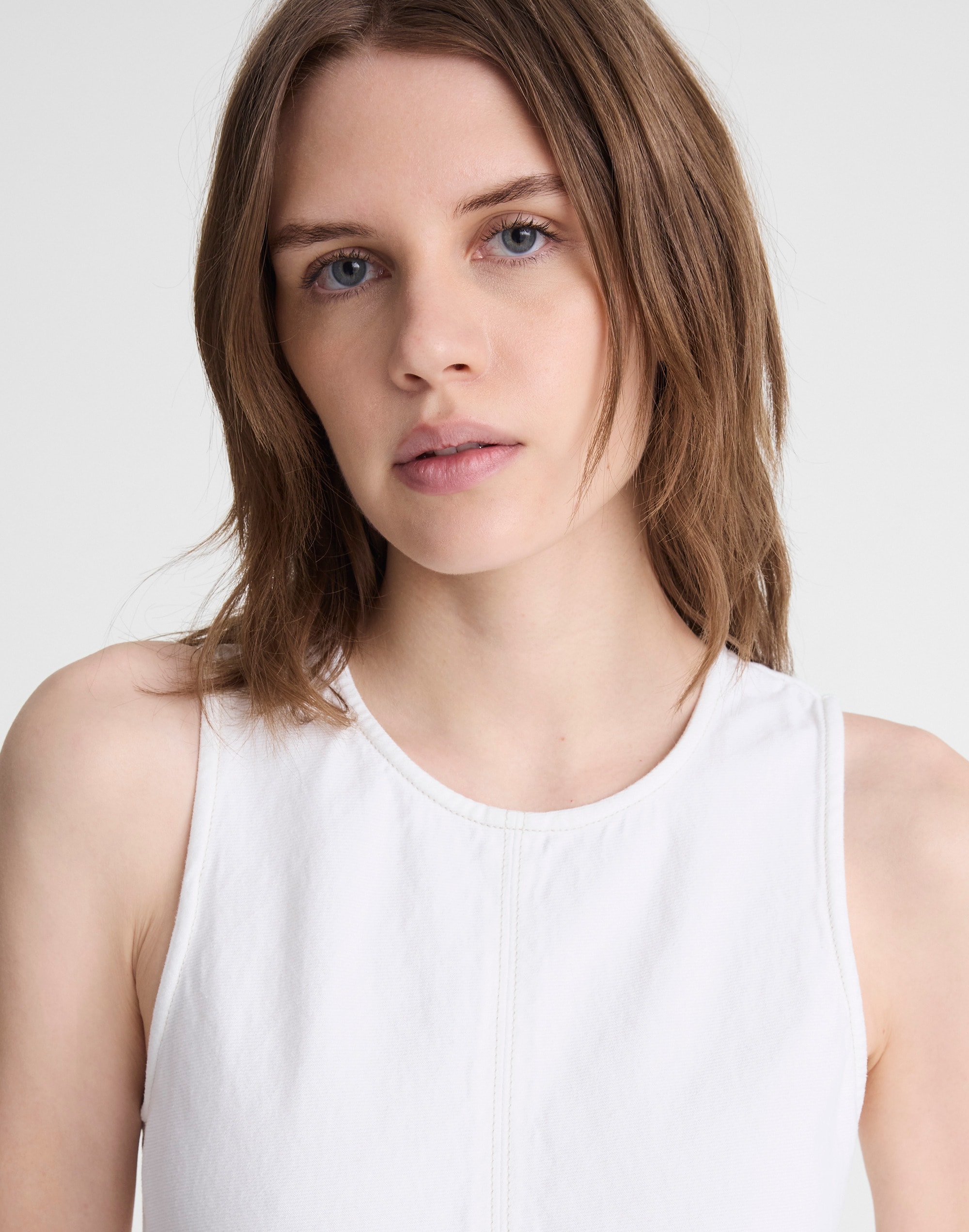 Denim Seamed Maxi Dress