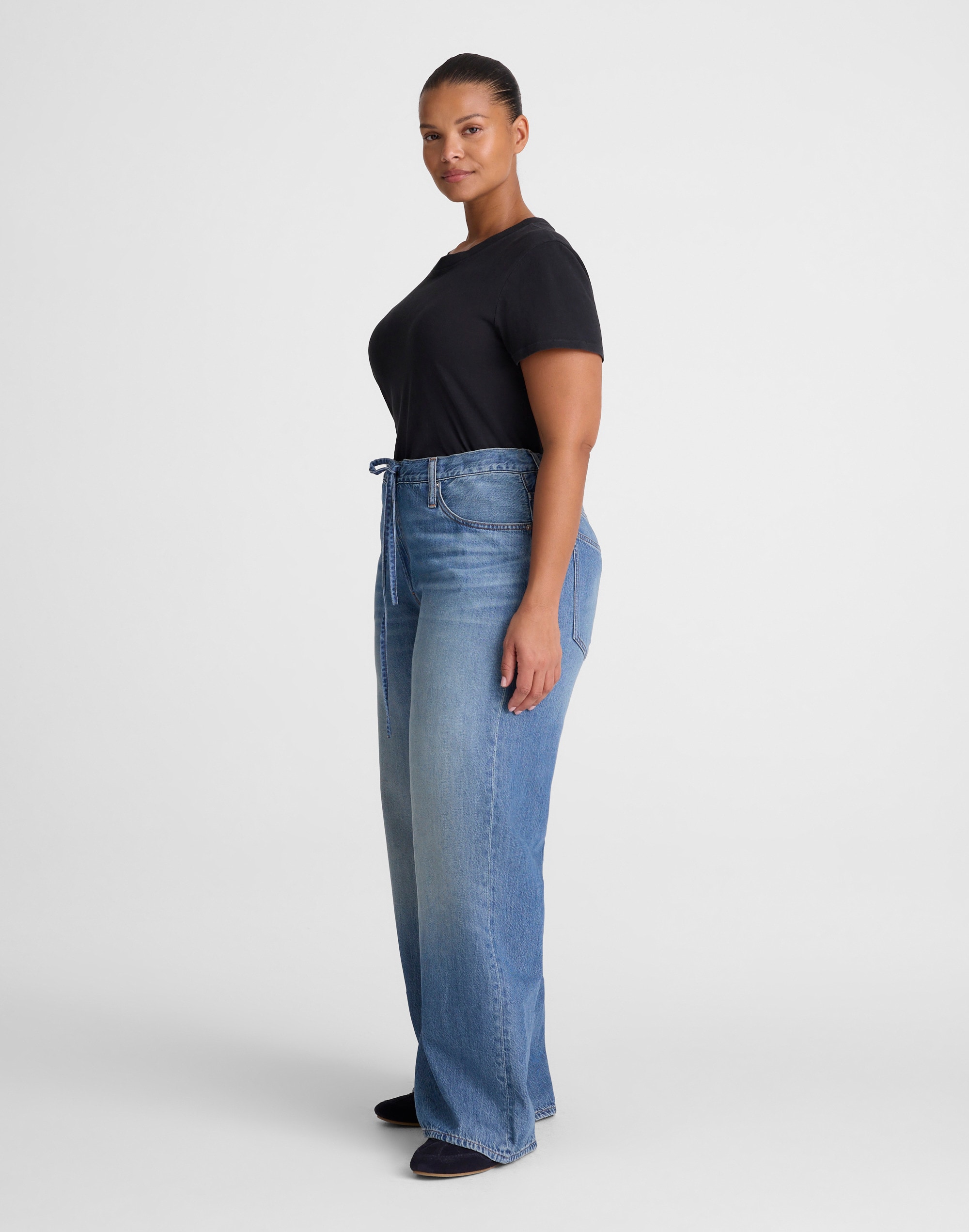 The Plus Ultimate Wide-Leg Jean in Airy Denim