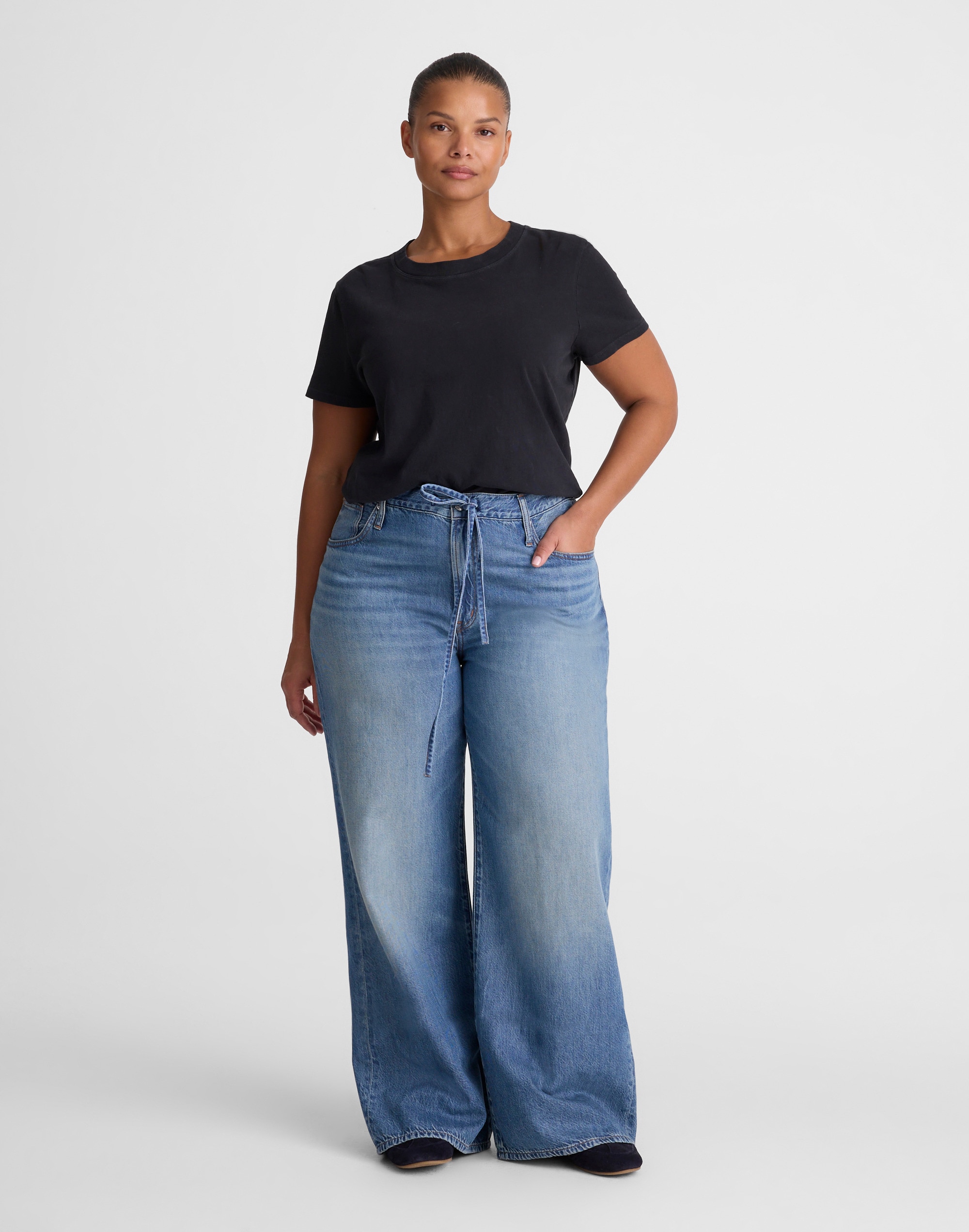 The Plus Ultimate Wide-Leg Jean in Airy Denim