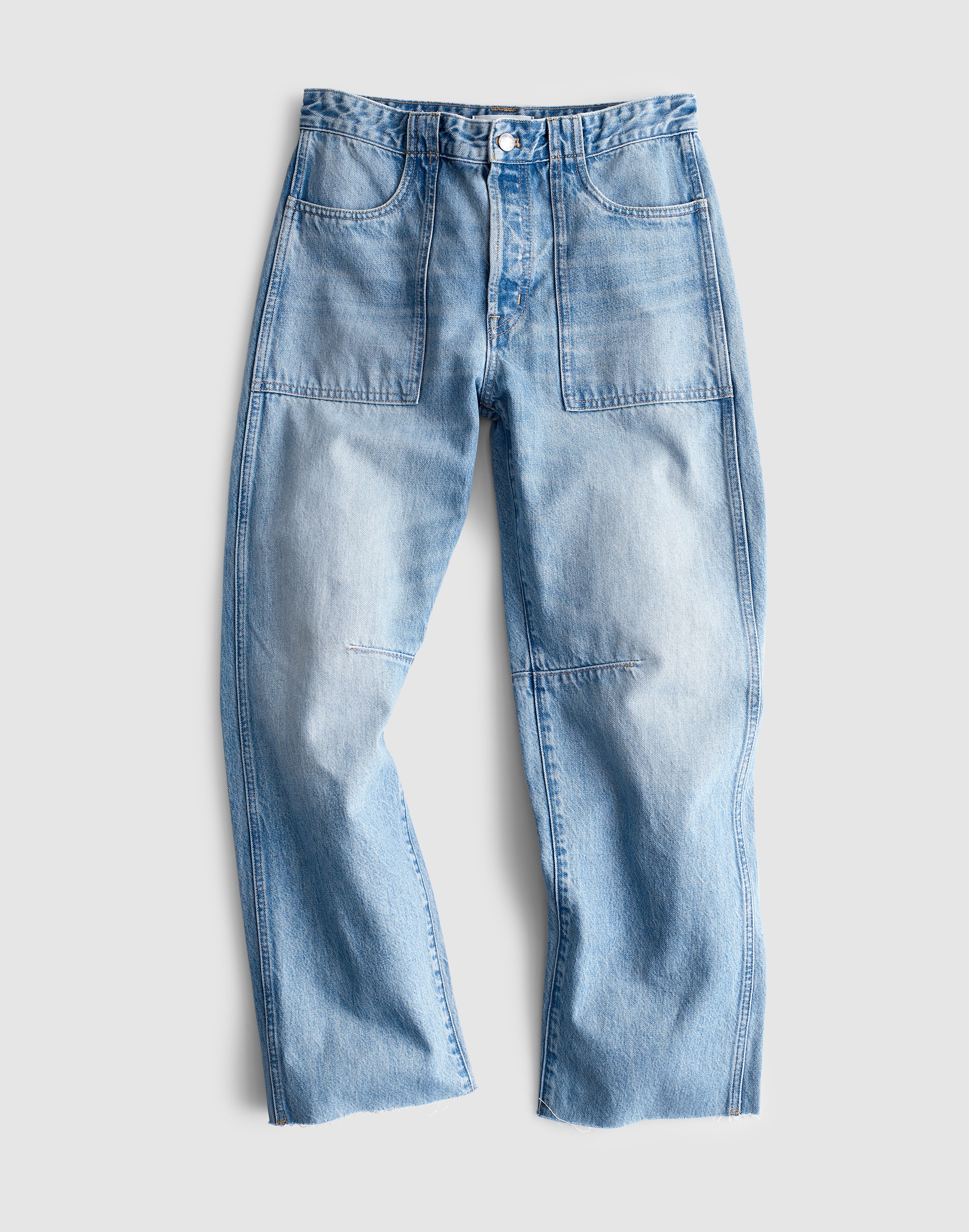 The Plus Darted Utility Barrel-Leg Jean in Faded Horizon