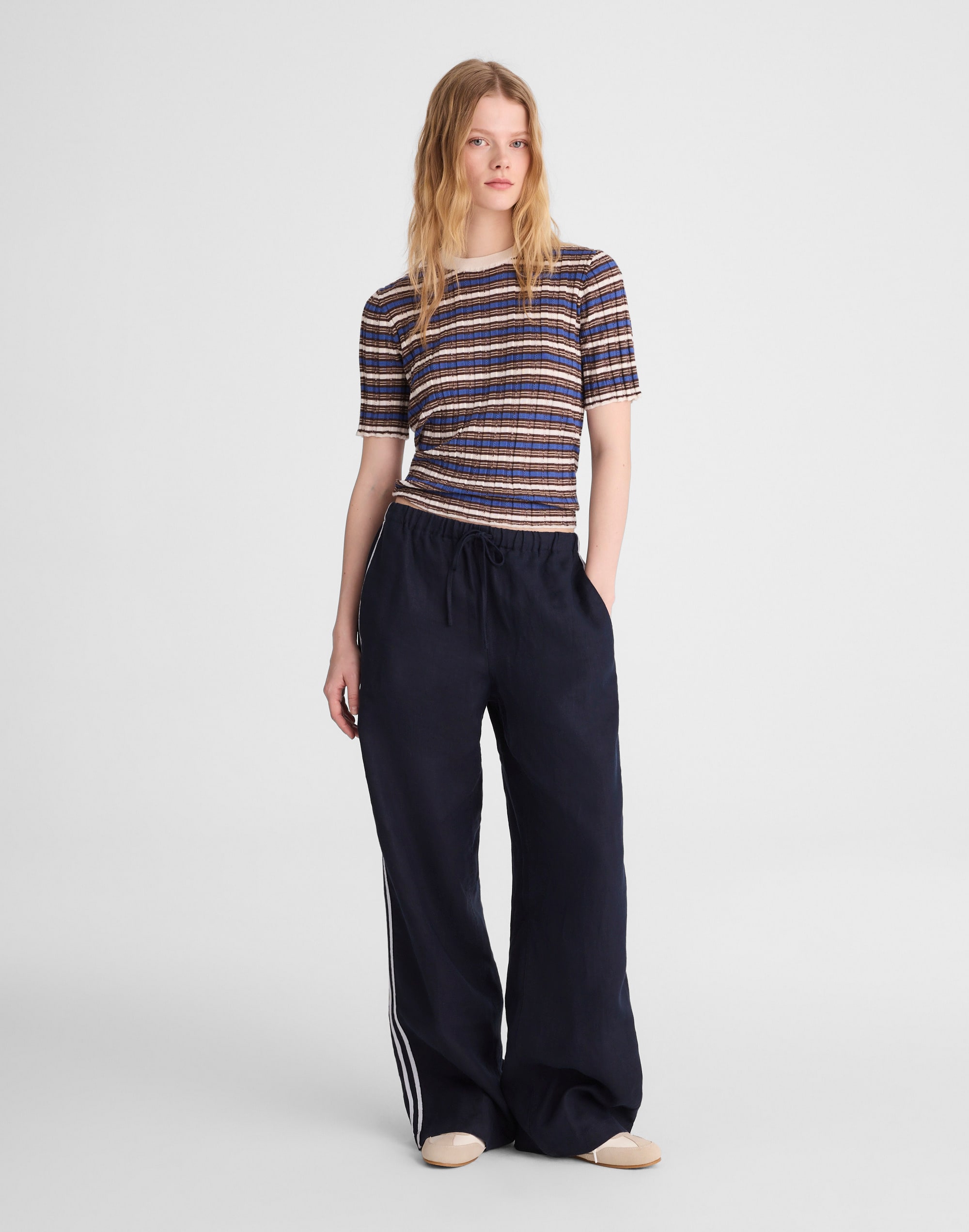 Crewneck Sweater Tee in Merino Wool-Silk Blend