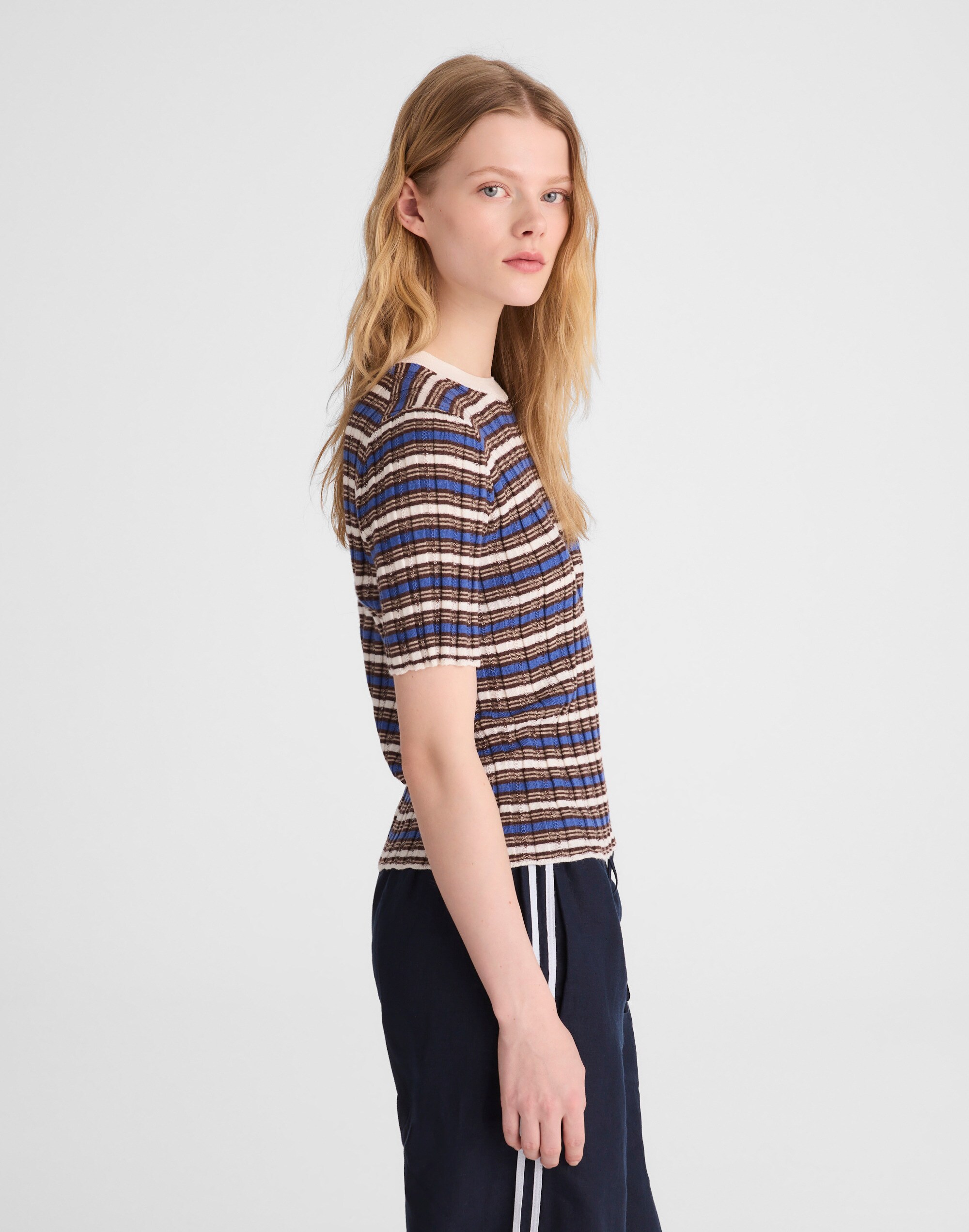 Crewneck Sweater Tee in Merino Wool-Silk Blend