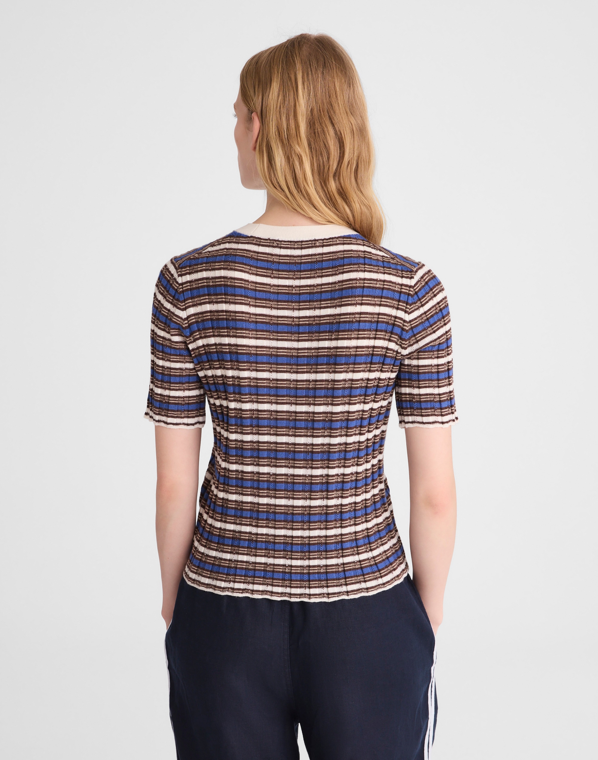 Crewneck Sweater Tee in Merino Wool-Silk Blend