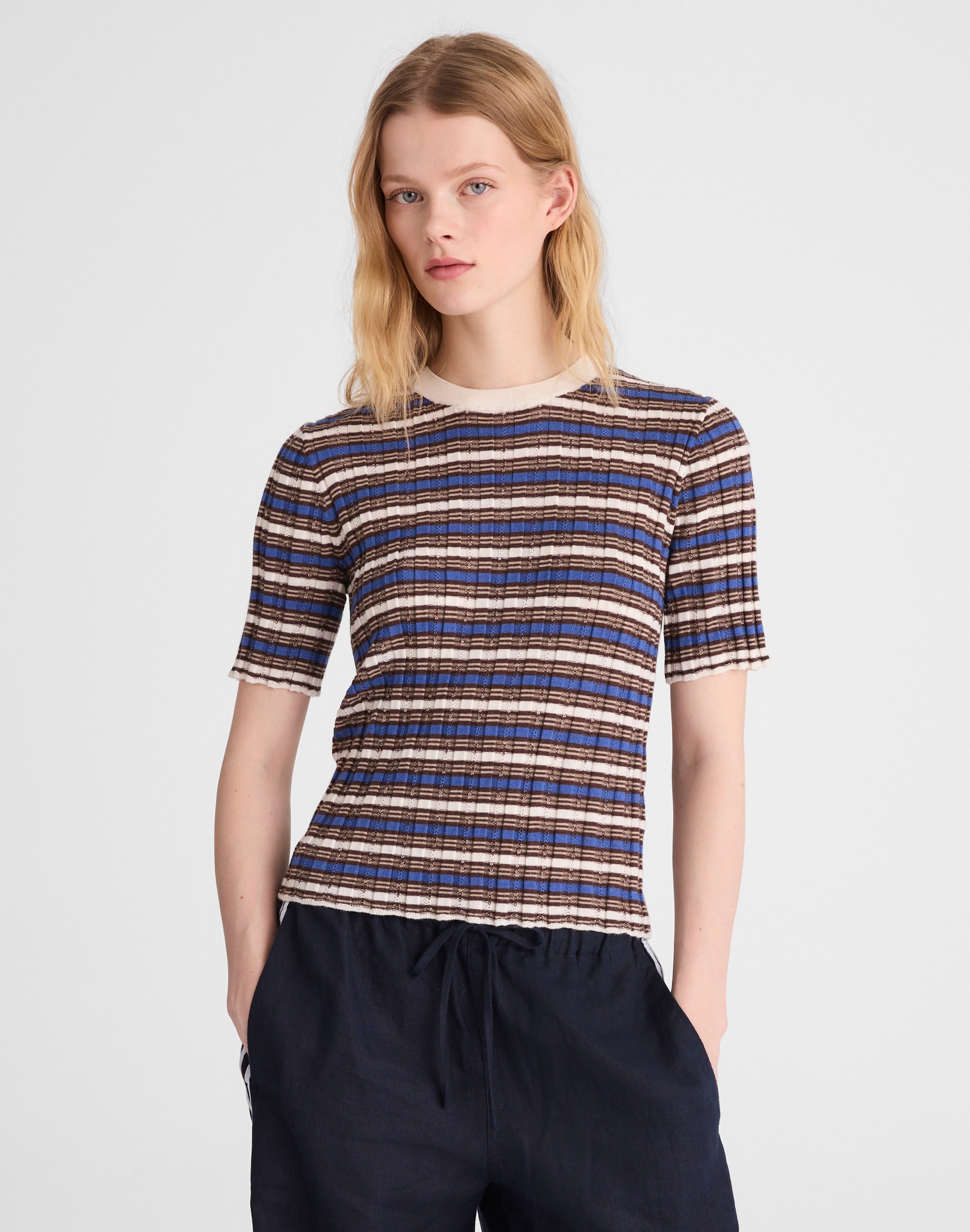 Madewell Crewneck Sweater Tee In Blue