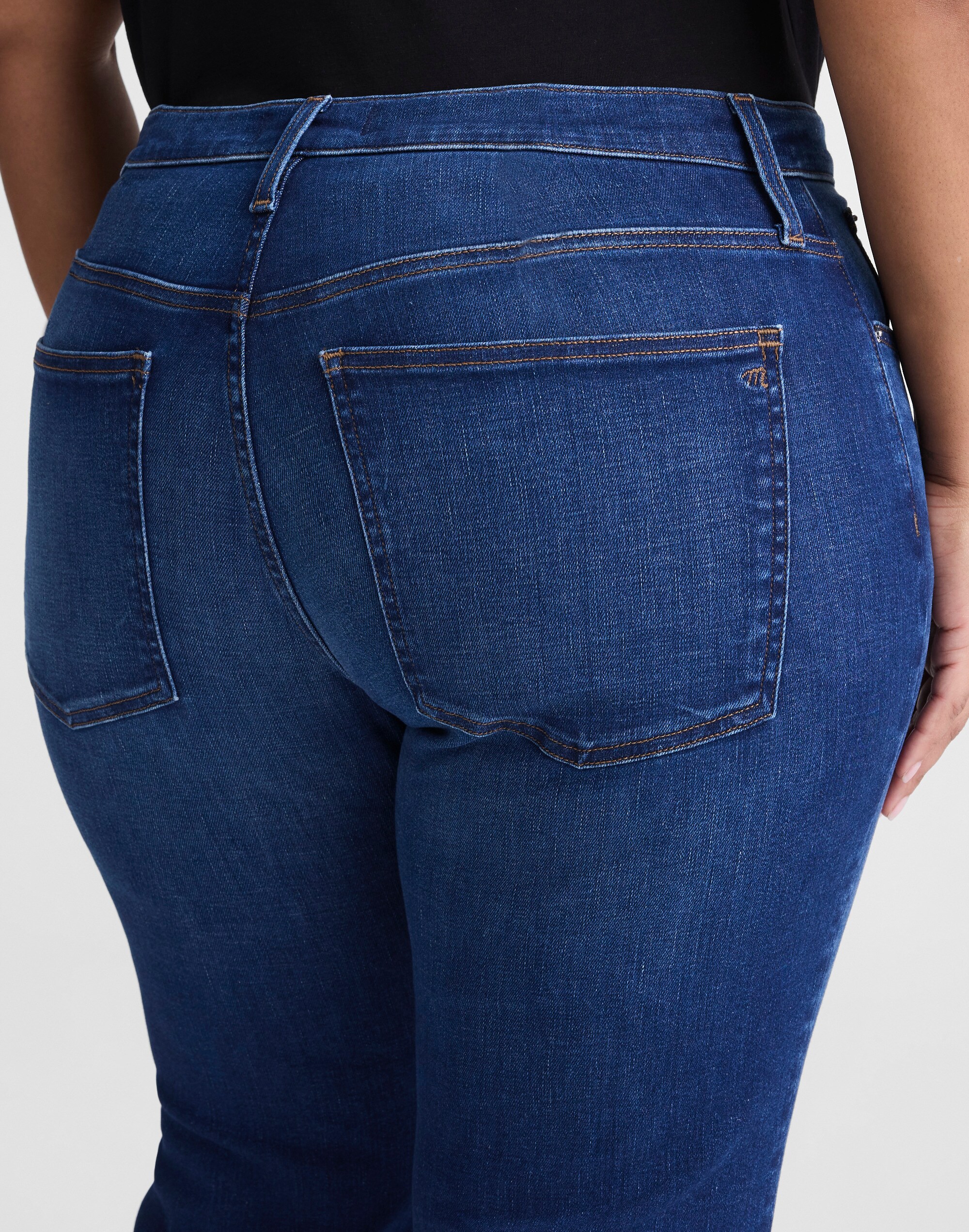 The Plus Flare Crop Jean in Super Stretch Denim