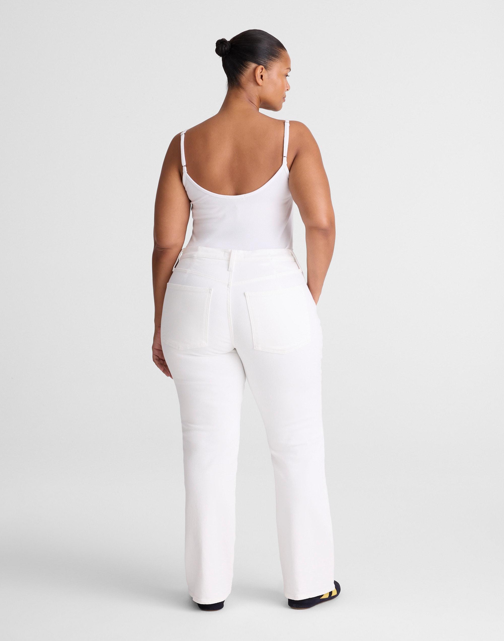 The Plus Curvy Flare Crop Jean in Super Stretch Denim