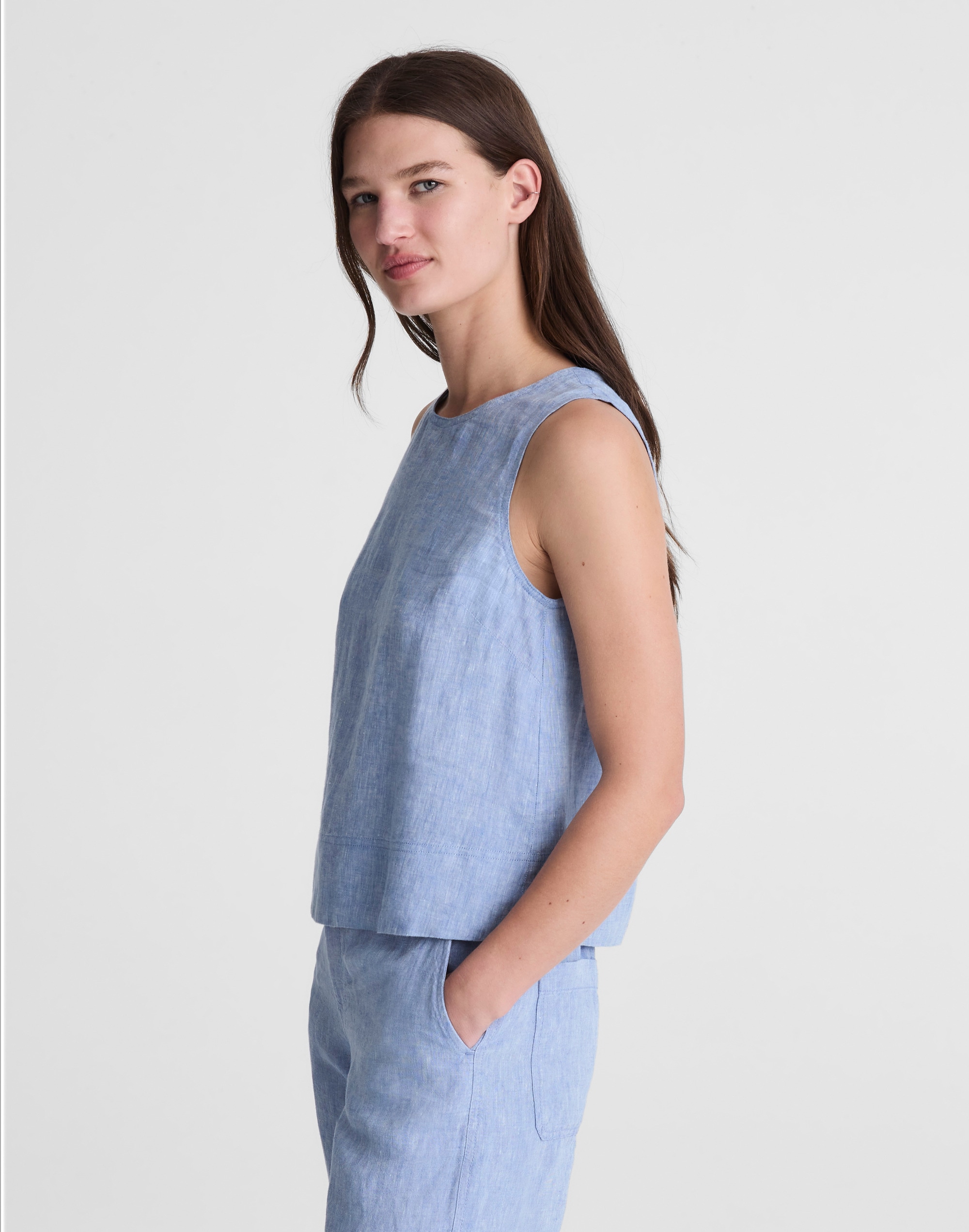 Shell Top in 100% Linen