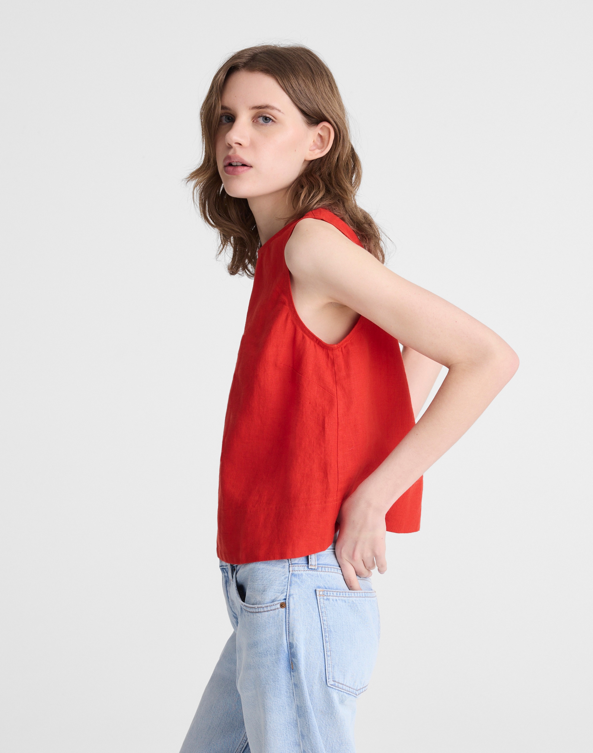 Shell Top in 100% Linen