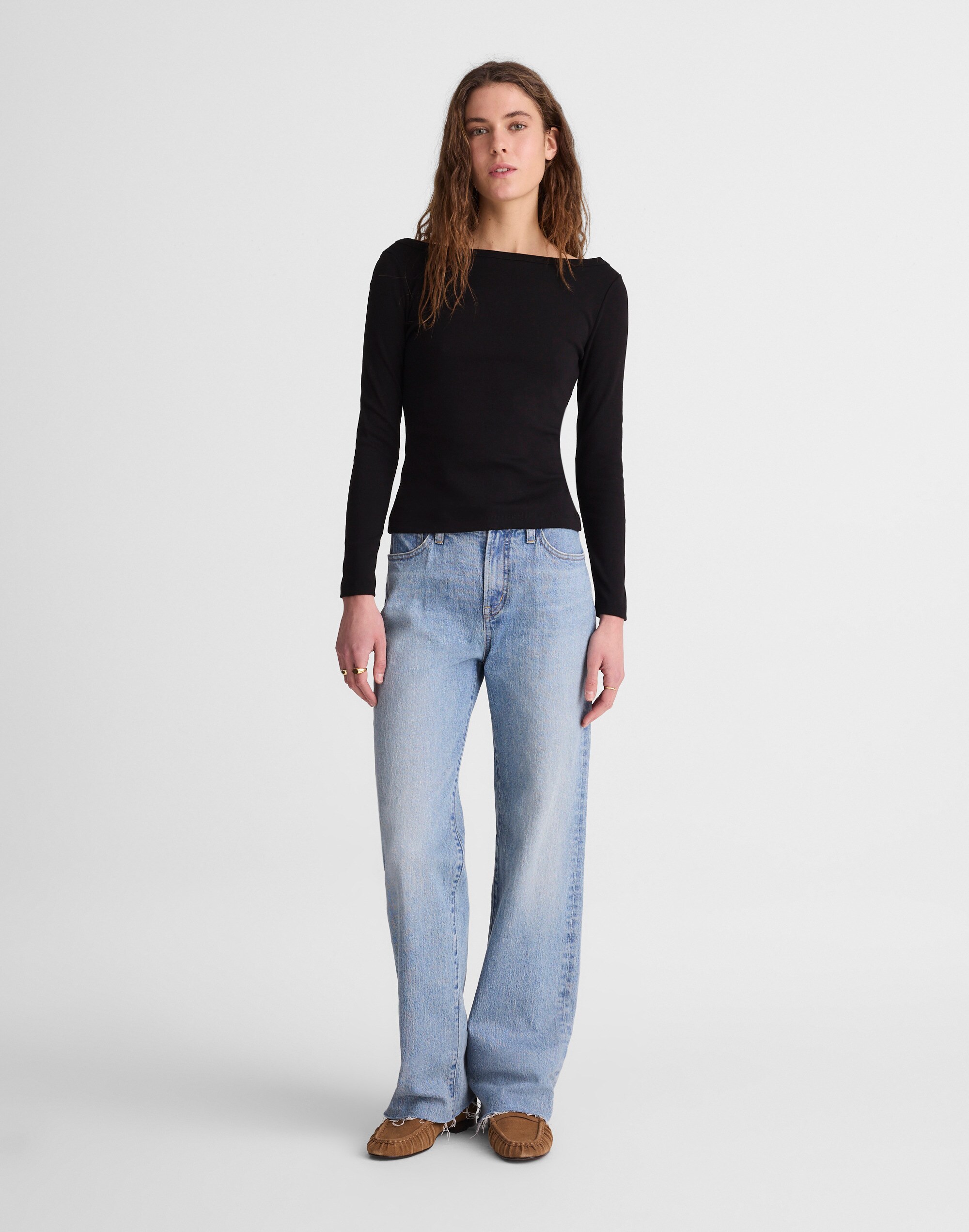 The '90s Boatneck Tee in Compact Cotton