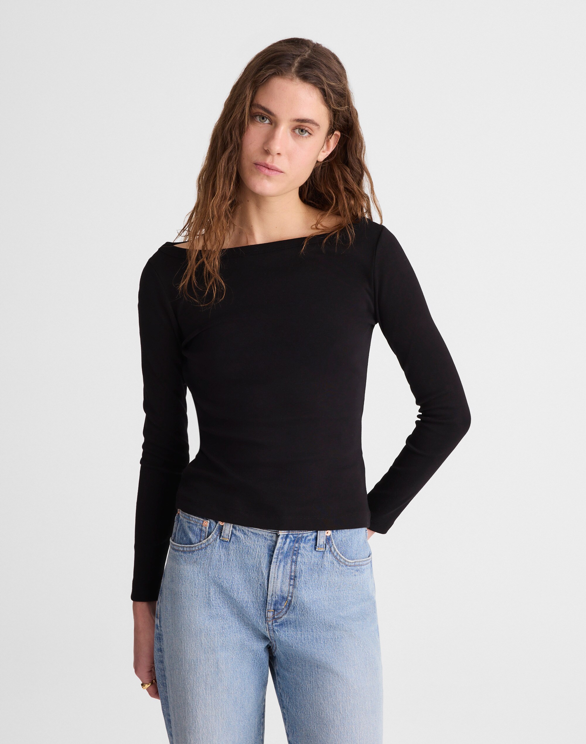 The '90s Boatneck Tee in Compact Cotton