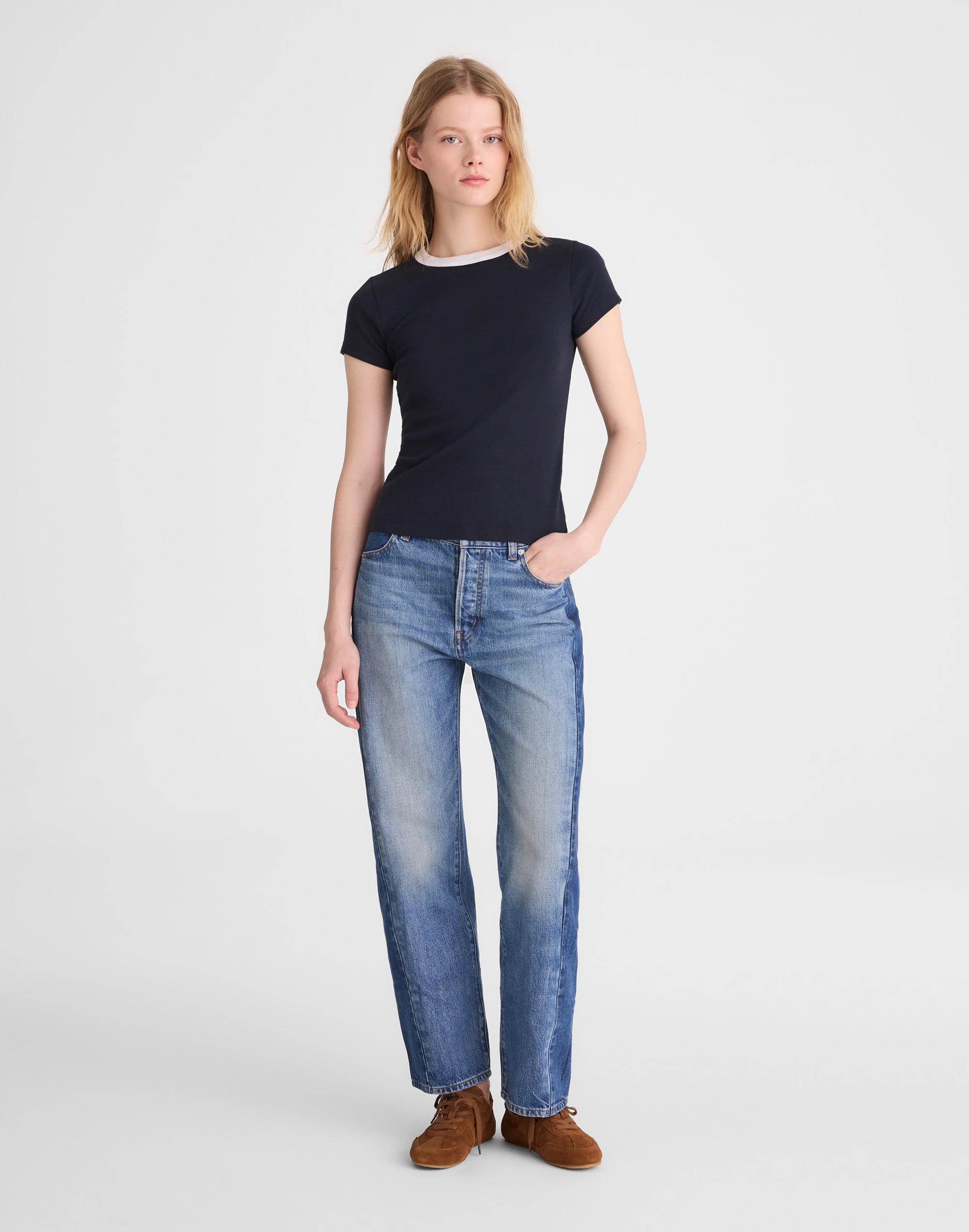 The '90s Crewneck Tee in Compact Cotton