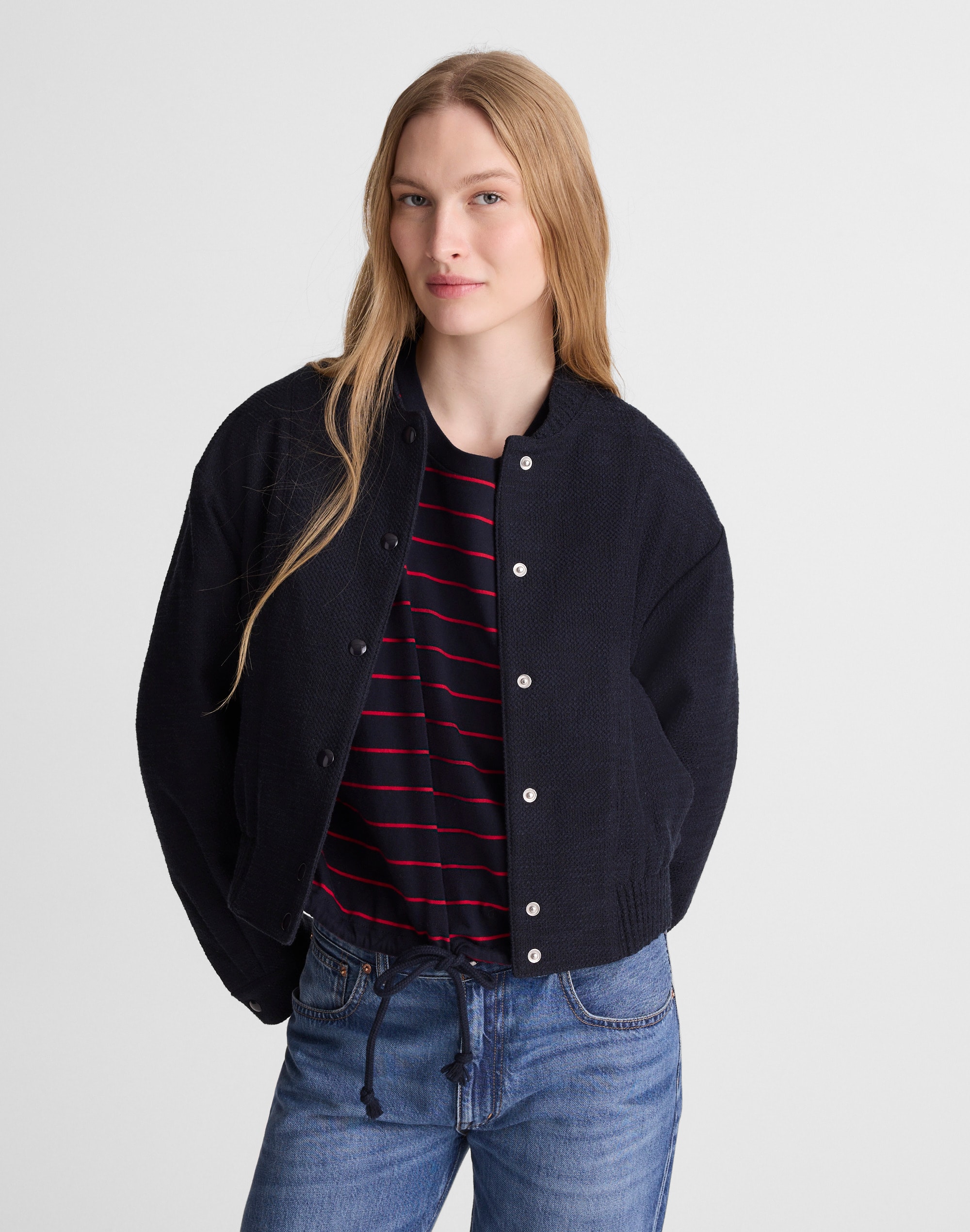 Madewell Bomber Jacket In Blue