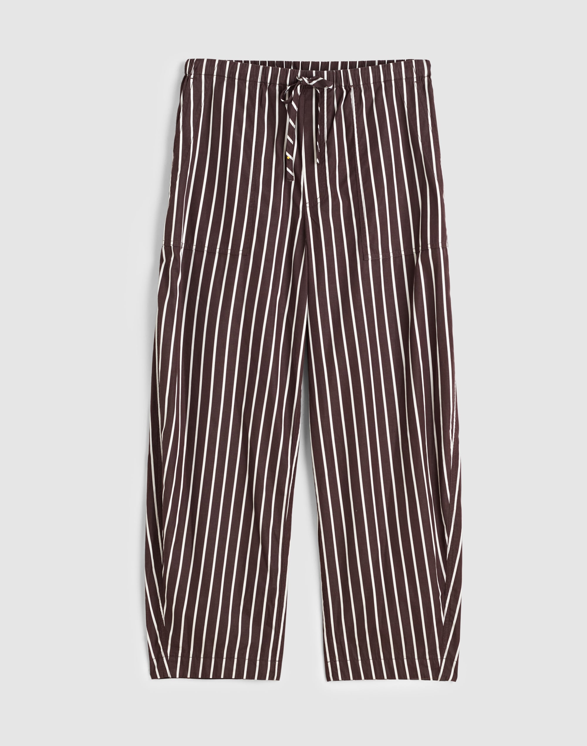 Pull-On Barrel-Leg Utility Pants in Poplin