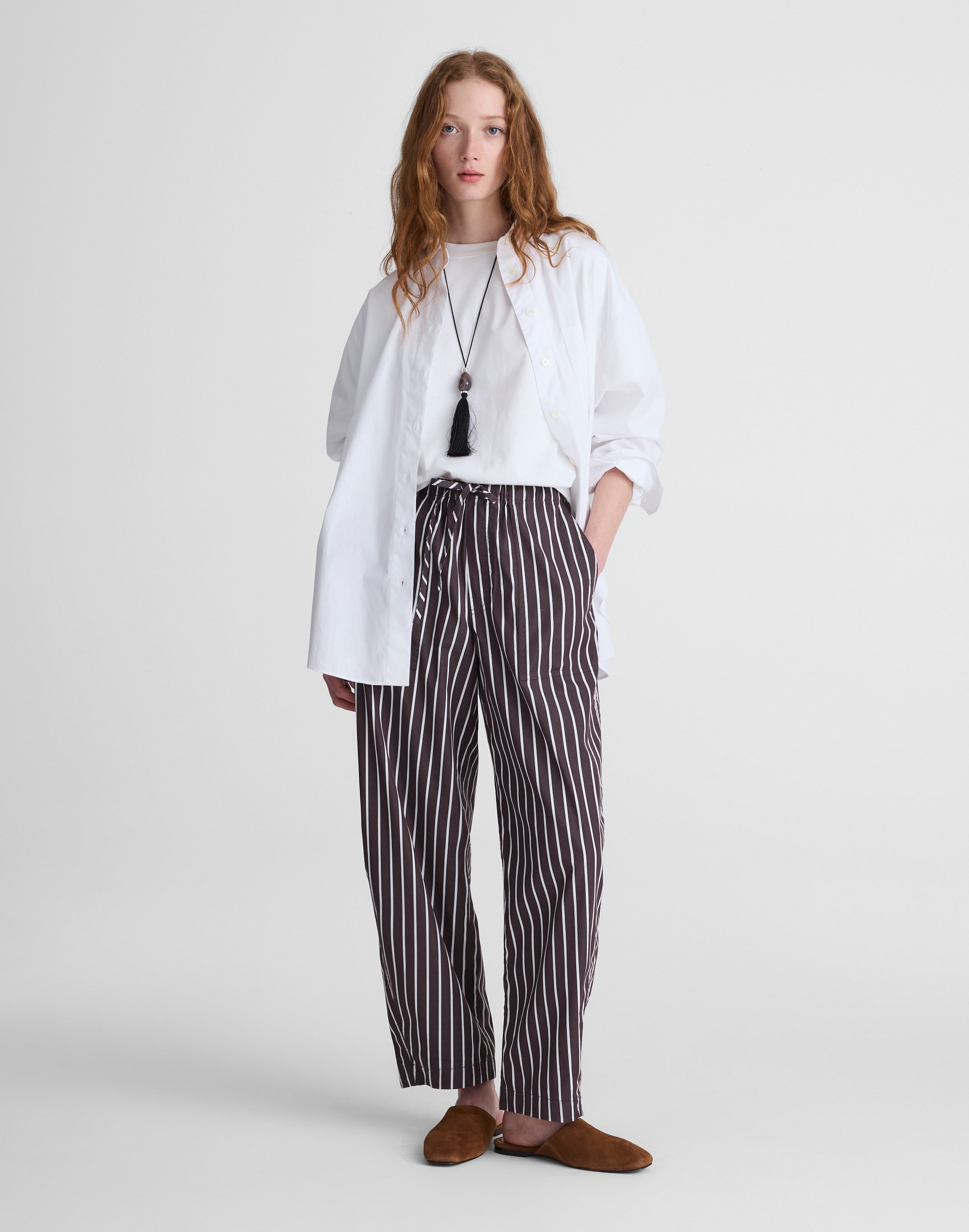 Madewell Pull-on Barrel-leg Utility Pants In Purple