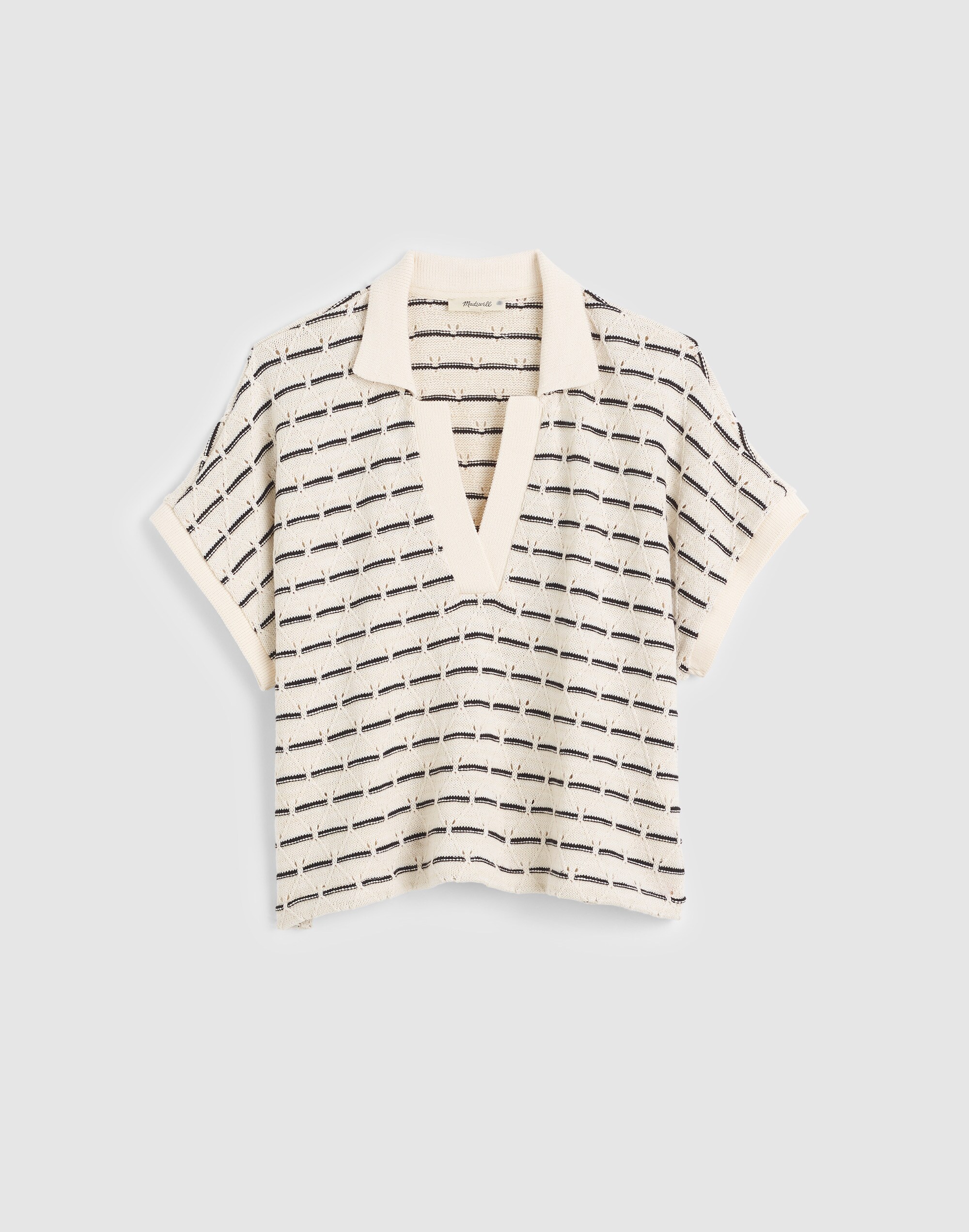 Diamond-Knit Relaxed Polo Shirt