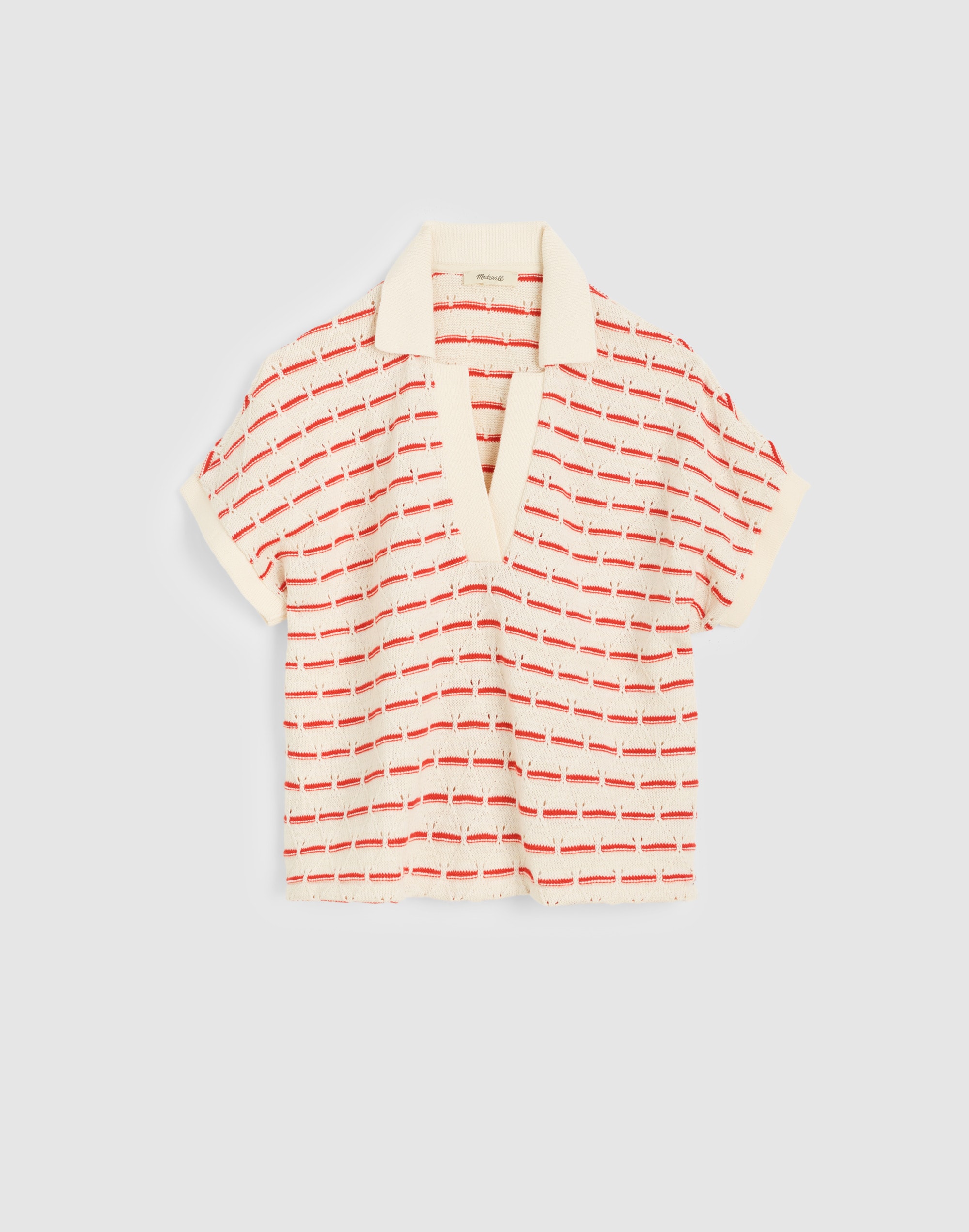 Madewell Diamond-knit Relaxed Polo Shirt In Multi