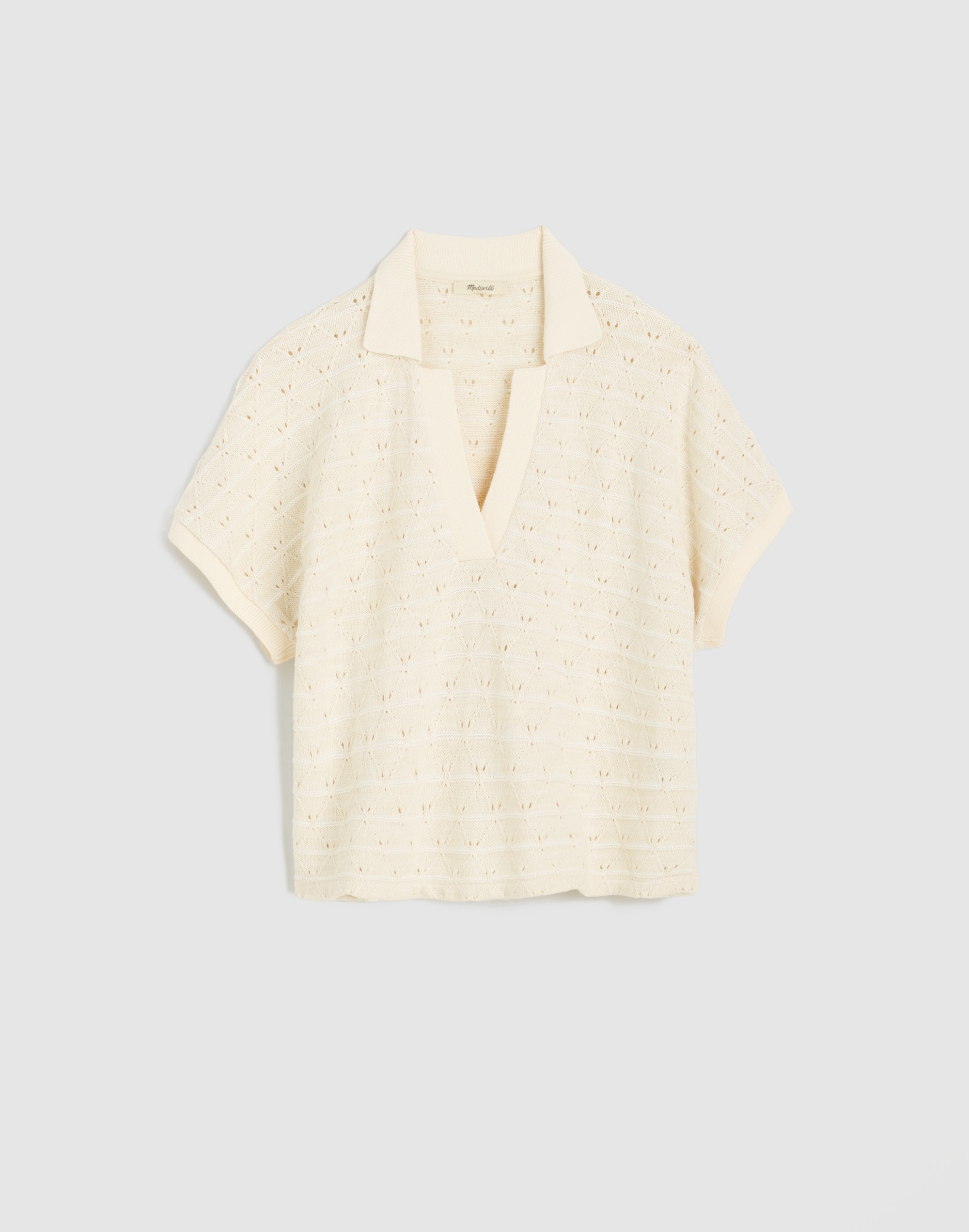 Diamond-Knit Relaxed Polo Shirt